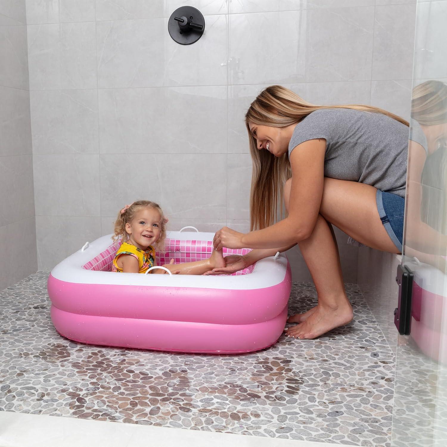 Piscina Inflable Cuadrada Rosa Grip A Pool 86.36cm para Bebés