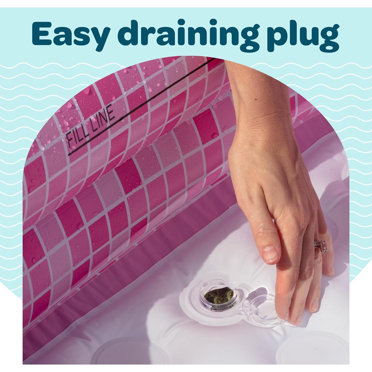 Piscina Inflable Cuadrada Rosa Grip A Pool 86.36cm para Bebés