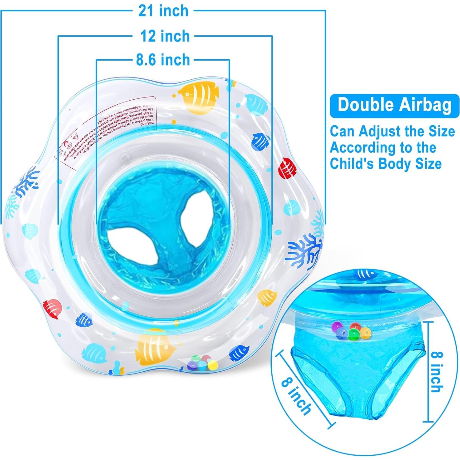 Flotador de piscina AMENON para bebés 6-12 meses con asiento