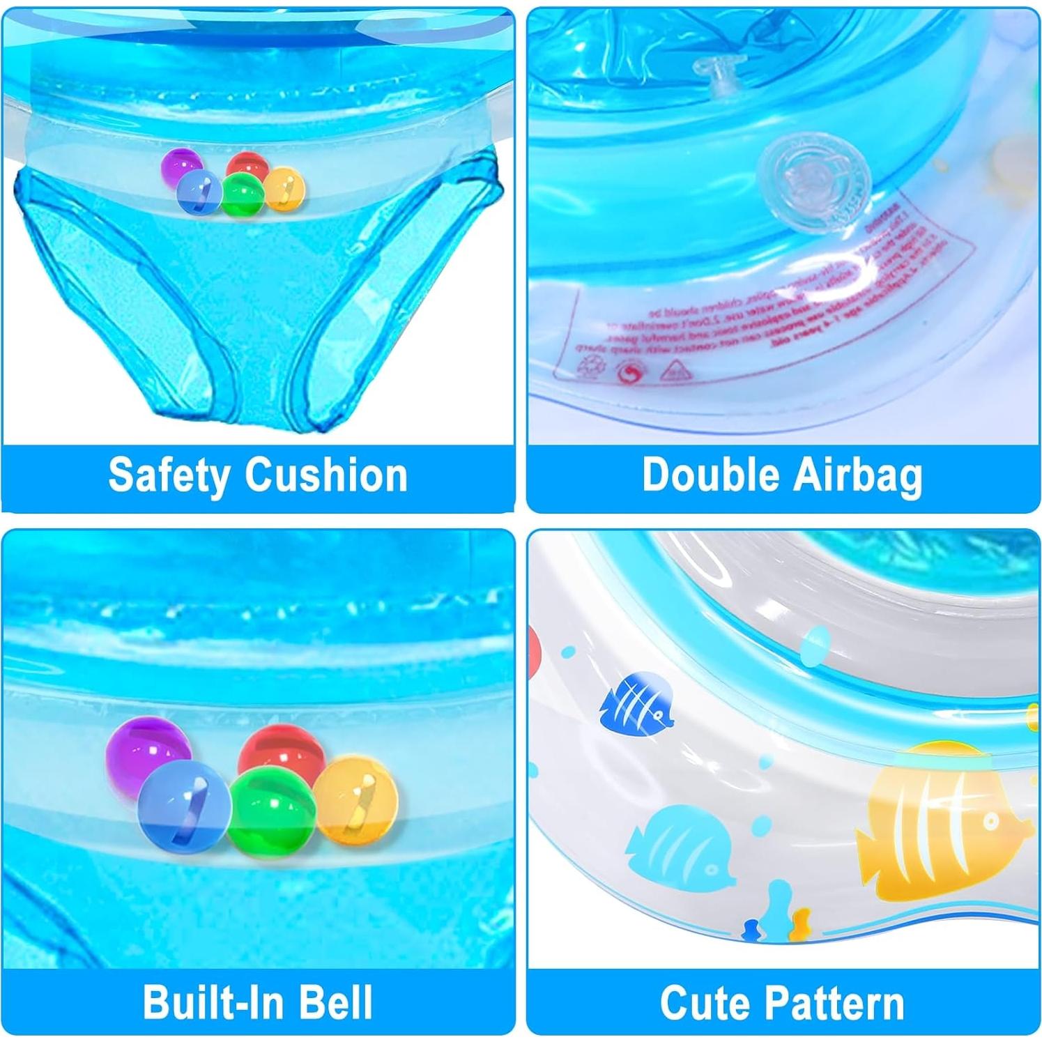 Flotador de piscina AMENON para bebés 6-12 meses con asiento