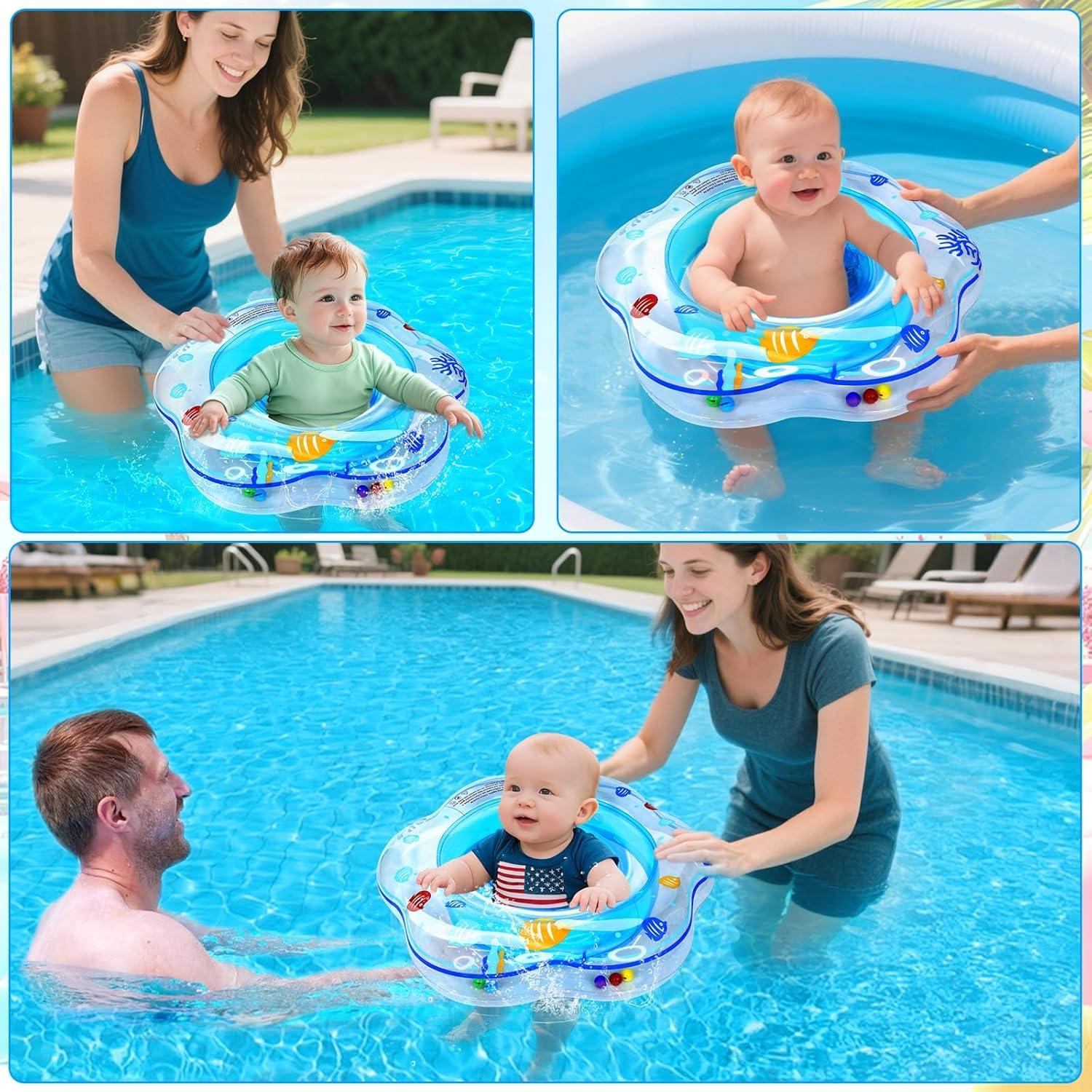 Flotador de piscina AMENON para bebés 6-12 meses con asiento