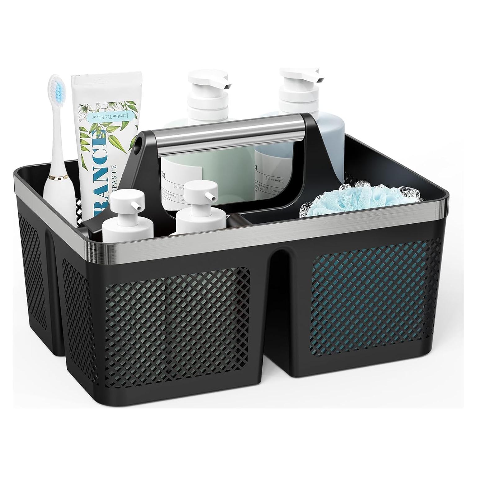 Caddy de Ducha BYUNER Negro Portátil con Drenaje Rápido