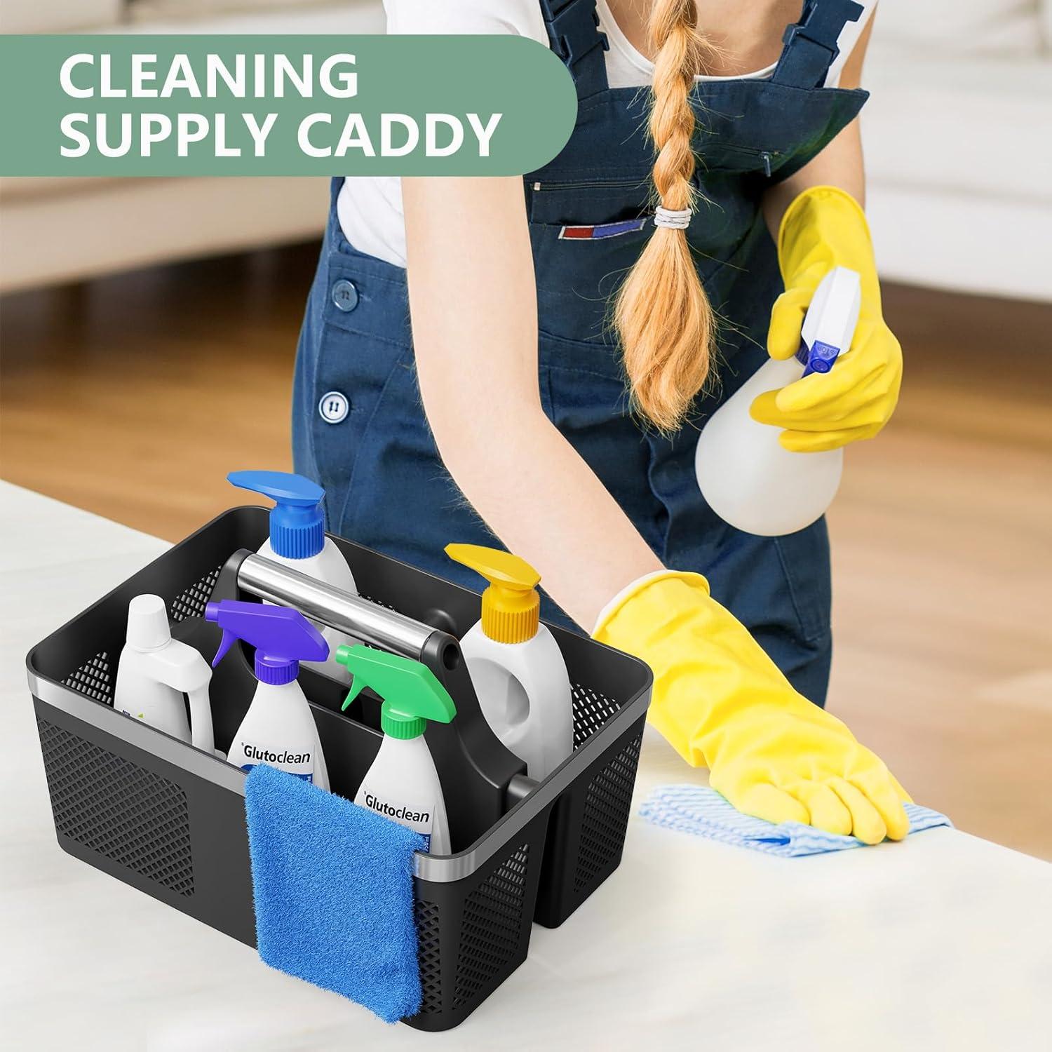 Caddy de Ducha BYUNER Negro Portátil con Drenaje Rápido