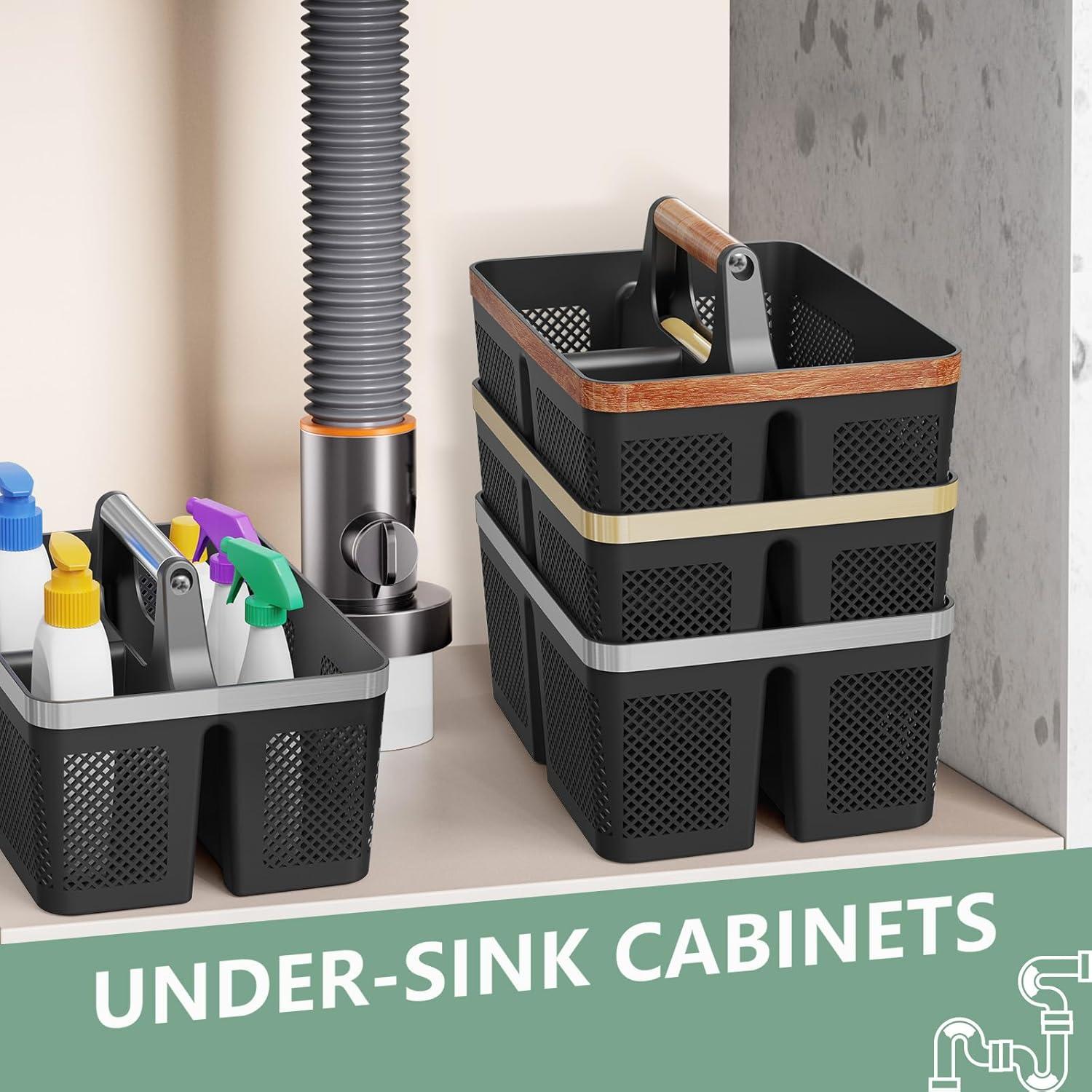 Caddy de Ducha BYUNER Negro Portátil con Drenaje Rápido