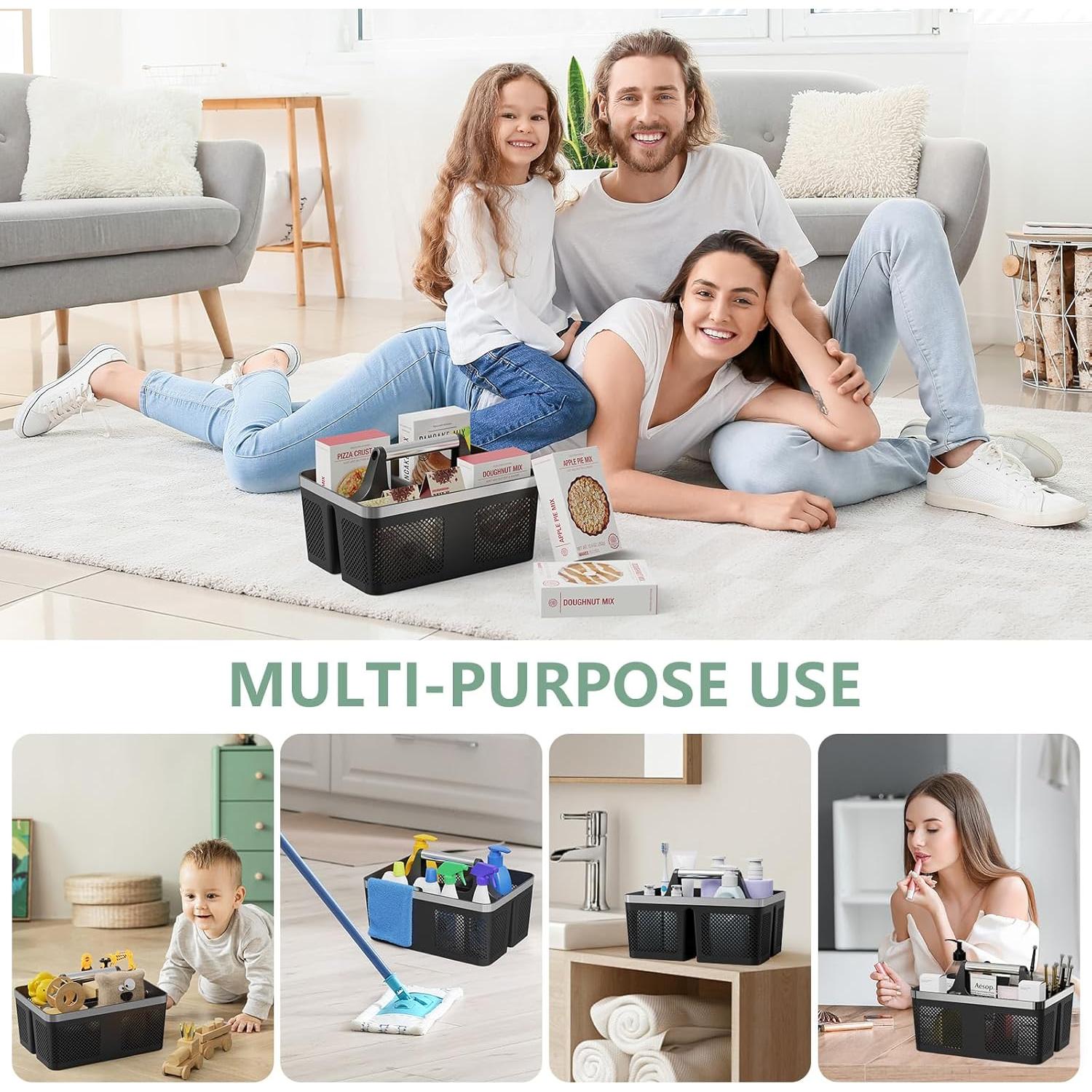 Caddy de Ducha BYUNER Negro Portátil con Drenaje Rápido