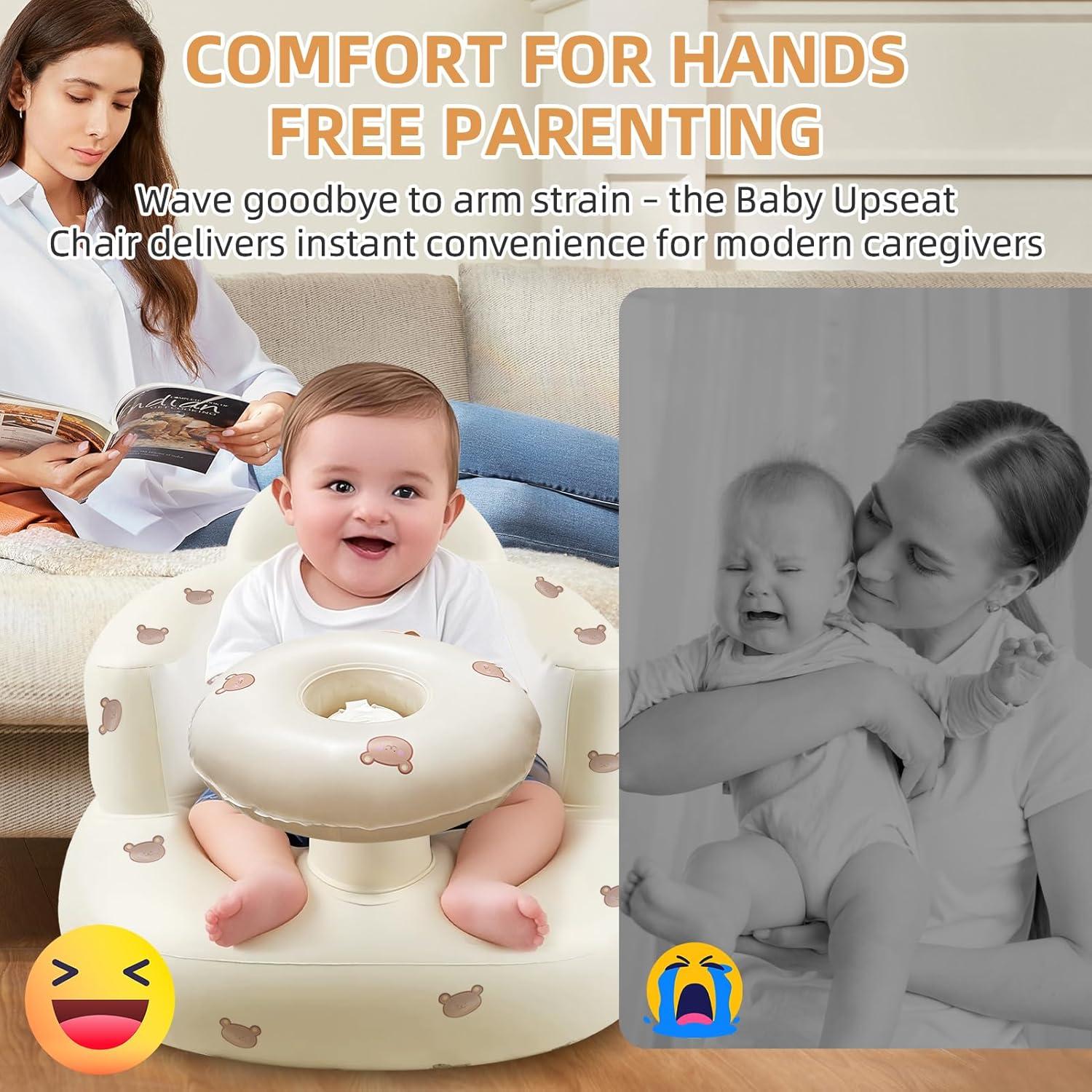 Silla Inflable para Bebés DDTPDE con Bandeja y Soporte Oso