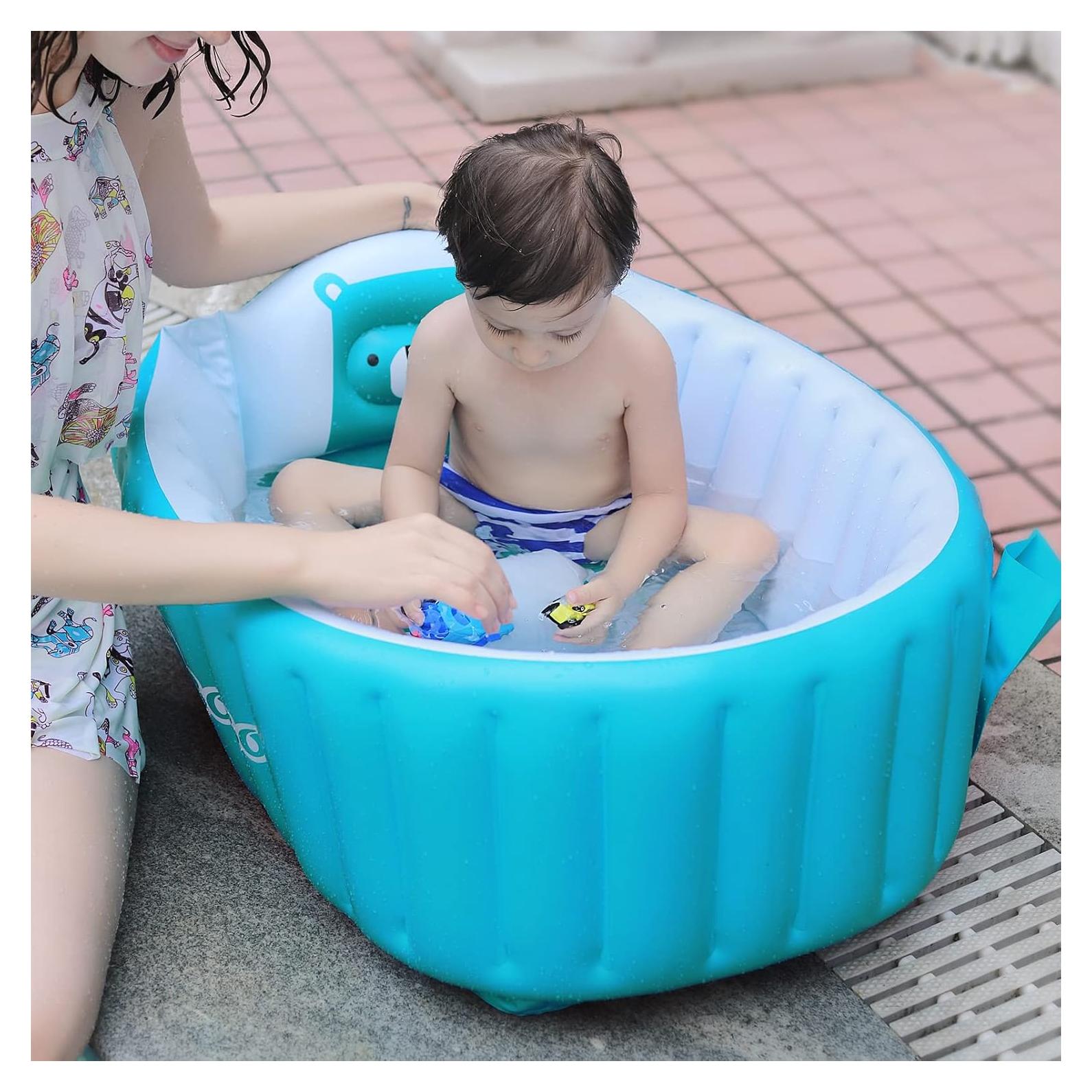 Tina de Baño Inflable KENPUAZ Azul Plegable para Bebés