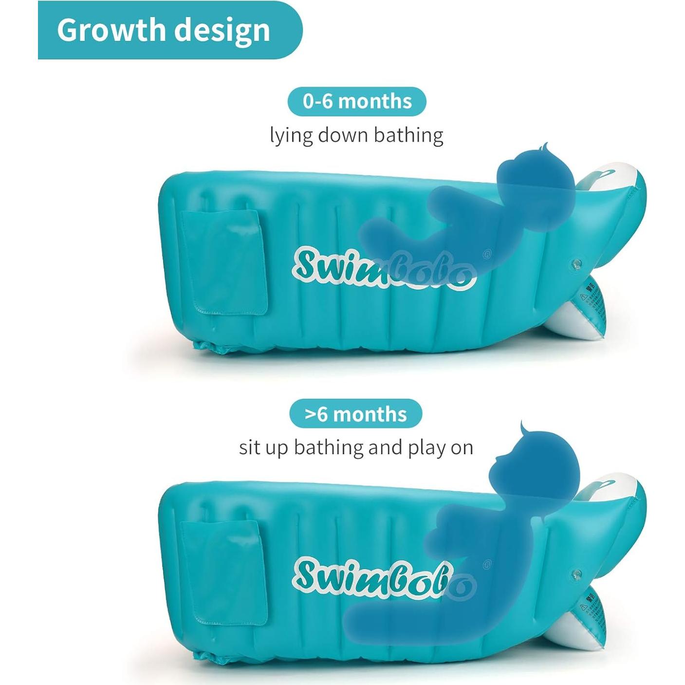 Tina de Baño Inflable KENPUAZ Azul Plegable para Bebés