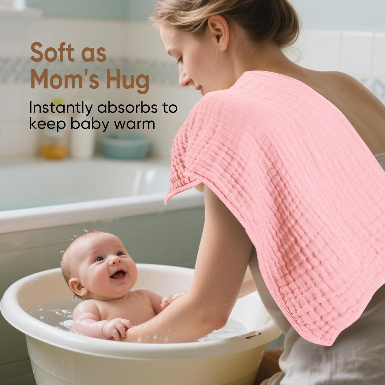 Toalla de baño para bebé MIGIOL 100% algodón muselina 81x81cm