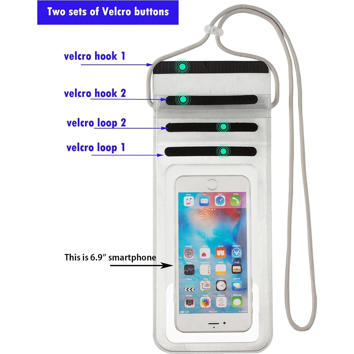 Funda impermeable Baitoo para smartphone hasta 17.5 cm Plata