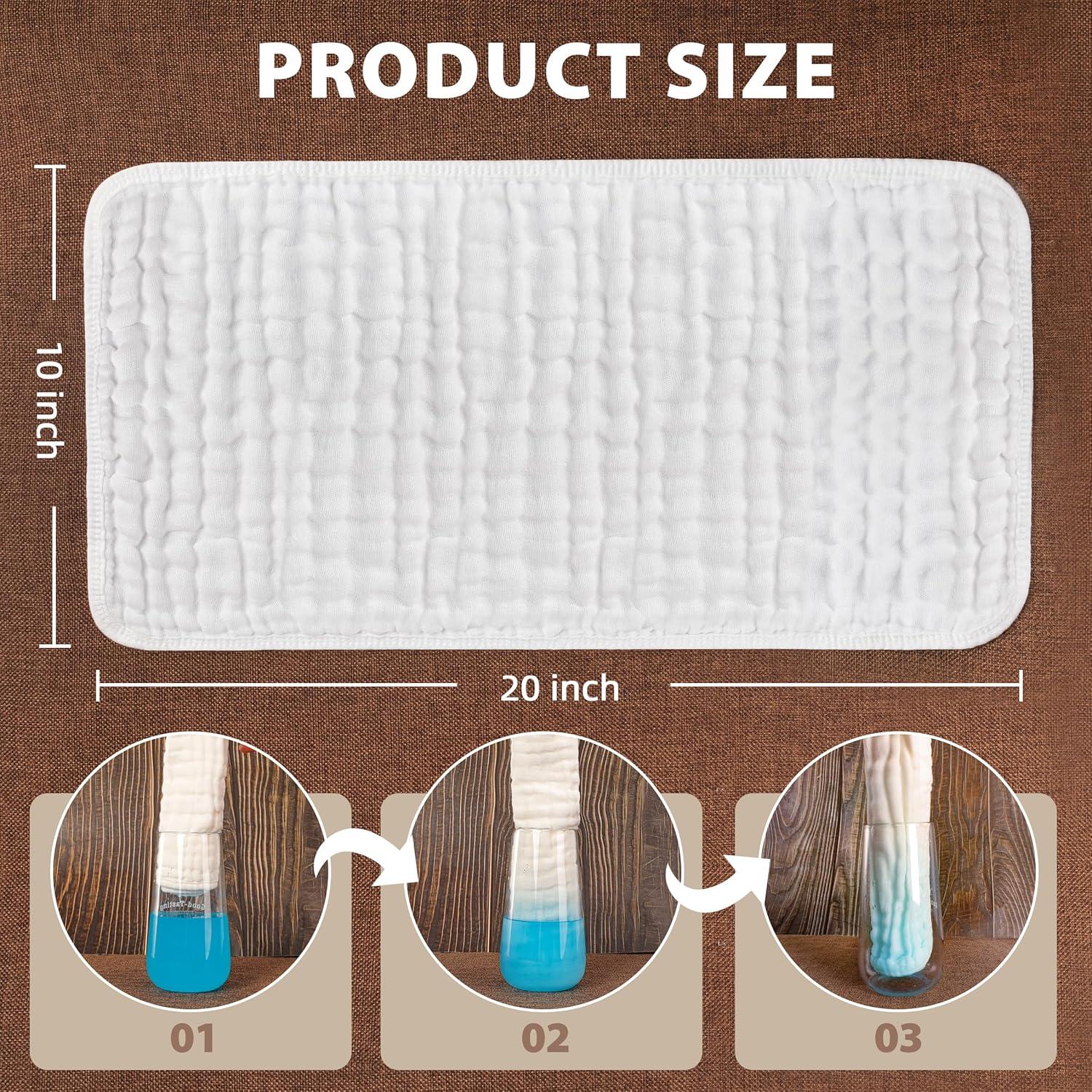 Paquete de 12 Paños de Muselina BHYTAKI 100% Algodón 50.8x25.4 cm