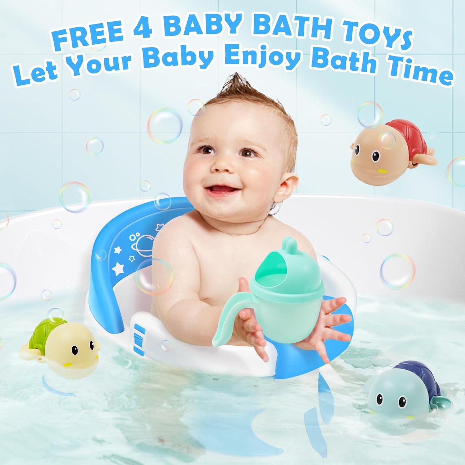 Asiento de Baño Antideslizante para Bebés Azul - 6 Meses+