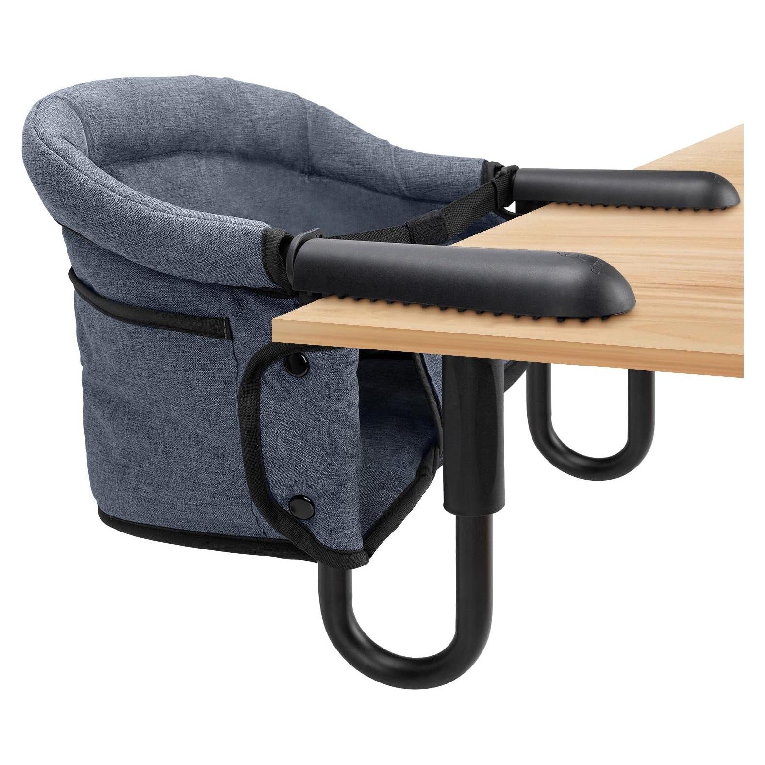 Silla Alta Plegable con Gancho para Bebés - Gris, 15 kg