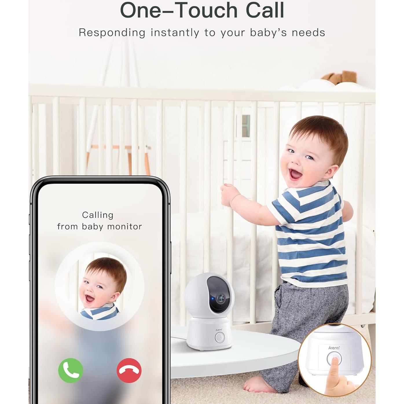 Monitor de Bebé Arenti B2 con 2 Cámaras y Pantalla 5"