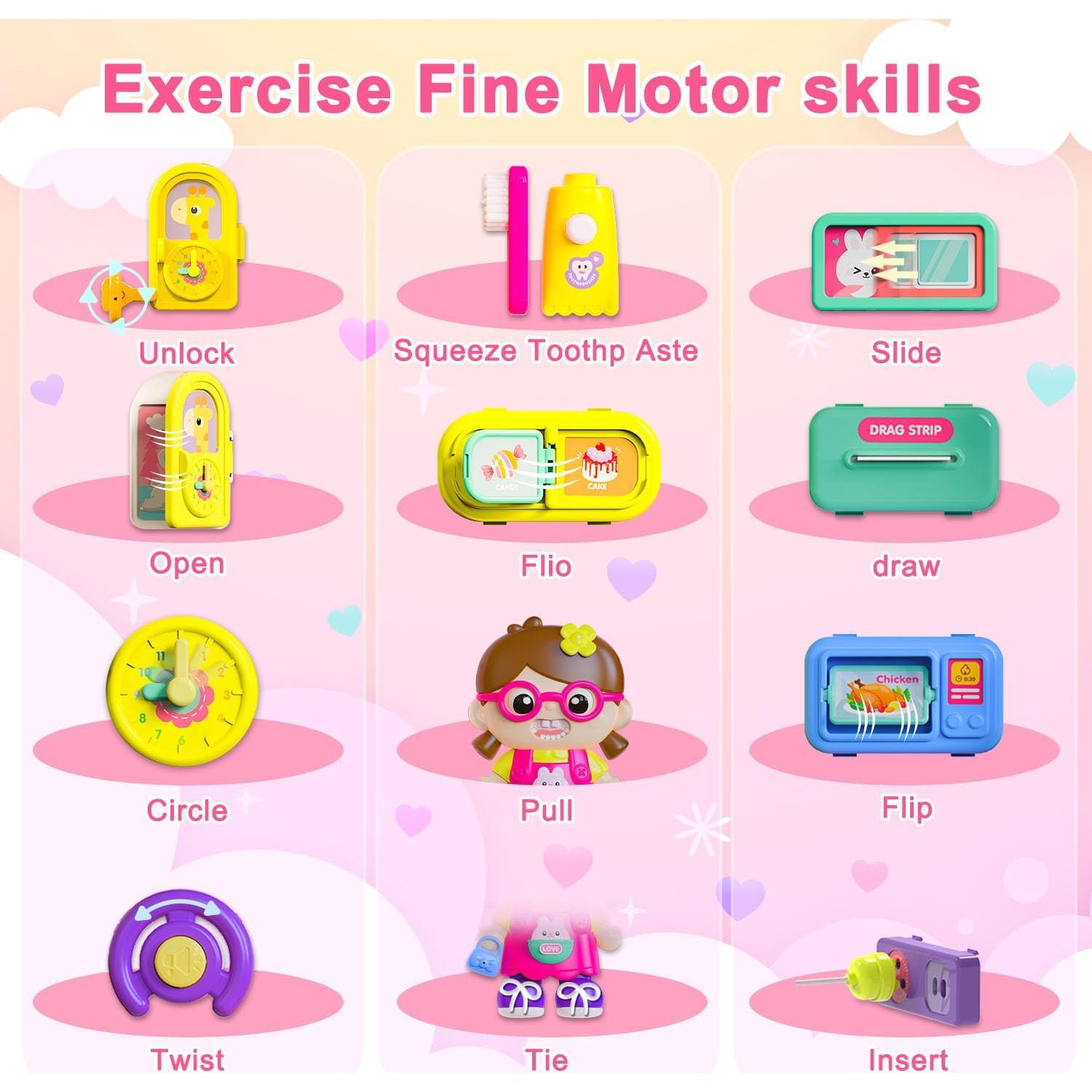 Tablero Ocupado Montessori VOILBTOY 54 en 1 para Niños 1-3 Años