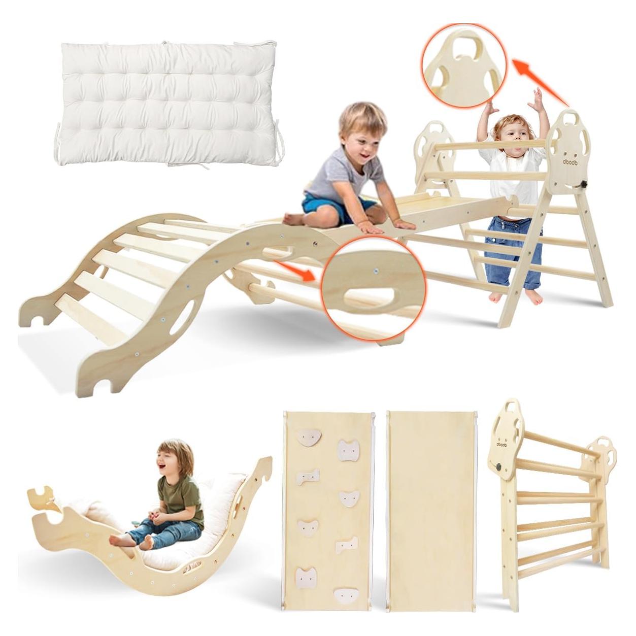 Conjunto Triángulo Pikler 7en1 dbodb Plegable Escalada Madera