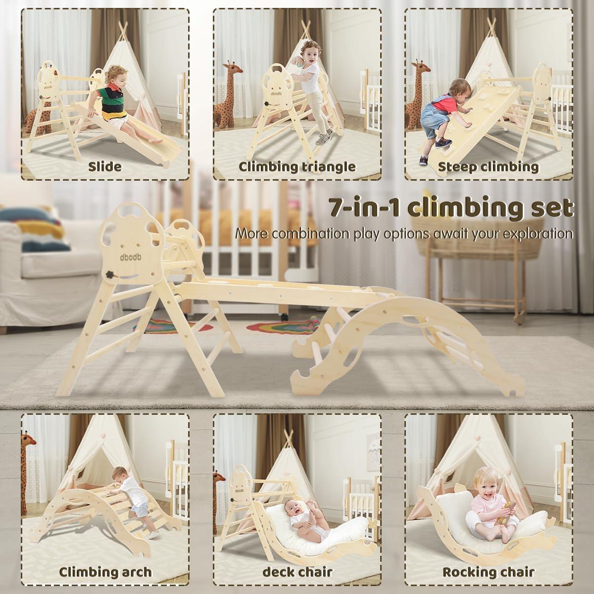 Conjunto Triángulo Pikler 7en1 dbodb Plegable Escalada Madera