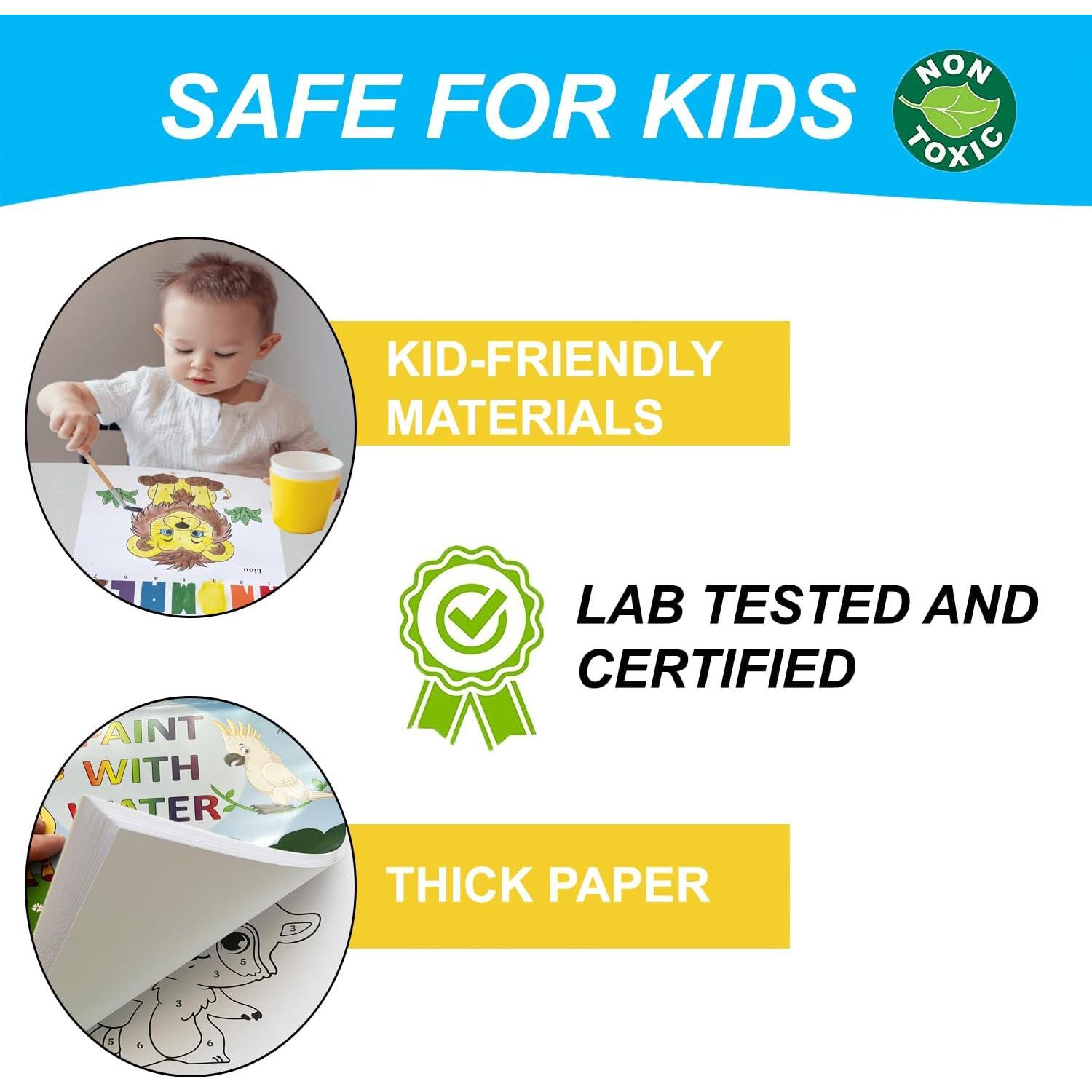 Libro de Pintura con Agua ALNETI - Acuarela para Niños 2-8 Años