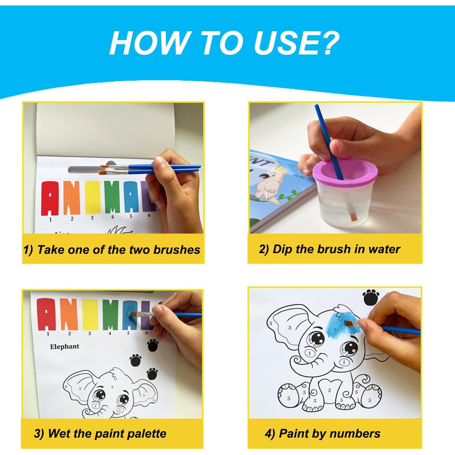 Libro de Pintura con Agua ALNETI - Acuarela para Niños 2-8 Años