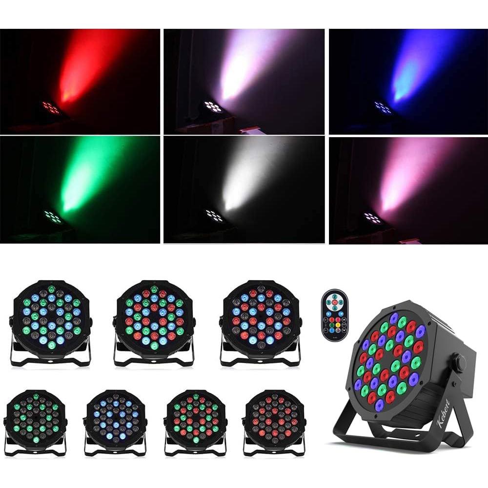 Luces Par LED RGB Kebert 36 LEDs - Paquete de 8, Control Remoto
