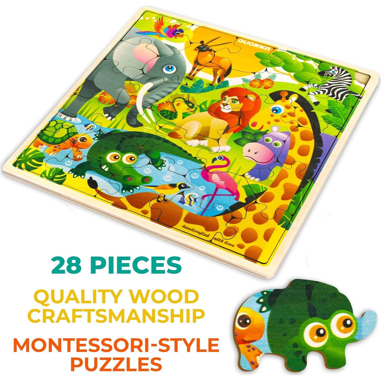 Puzzle de Madera QUOKKA África 28 Piezas para Niños 3-8 Años