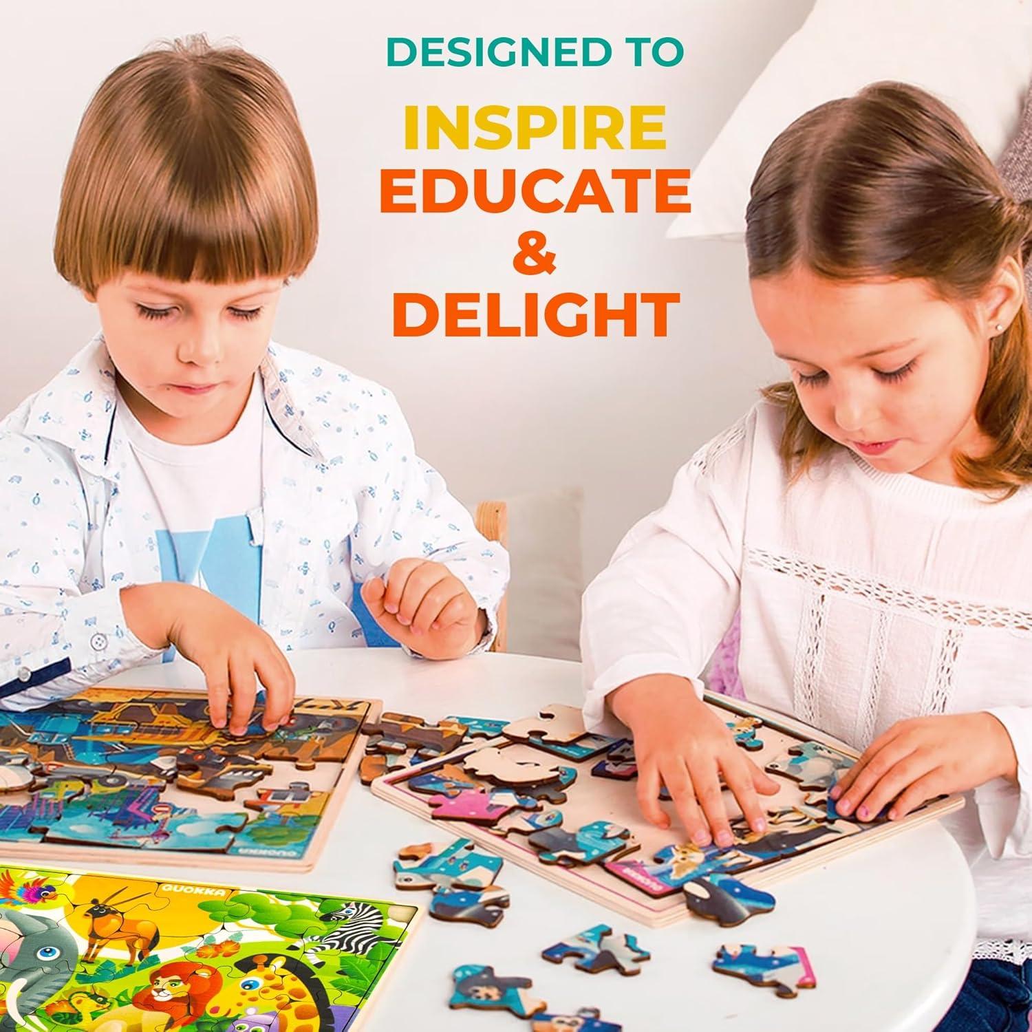 Puzzle de Madera QUOKKA África 28 Piezas para Niños 3-8 Años