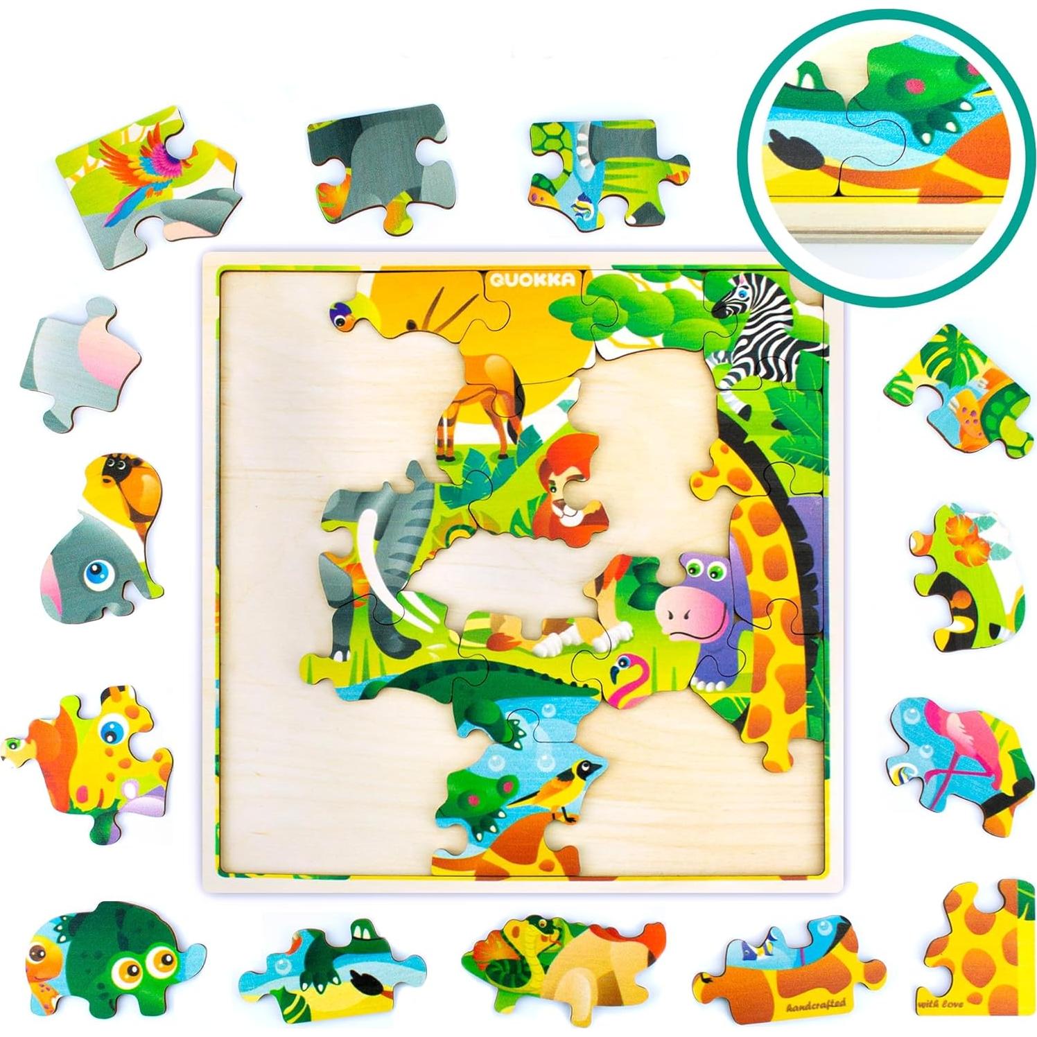 Puzzle de Madera QUOKKA África 28 Piezas para Niños 3-8 Años