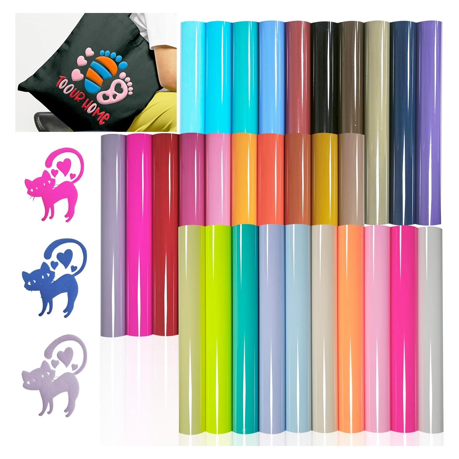 Puff HTV Vinilo de Transferencia de Calor Yiwloer 30Pcs 30.48x25.4cm