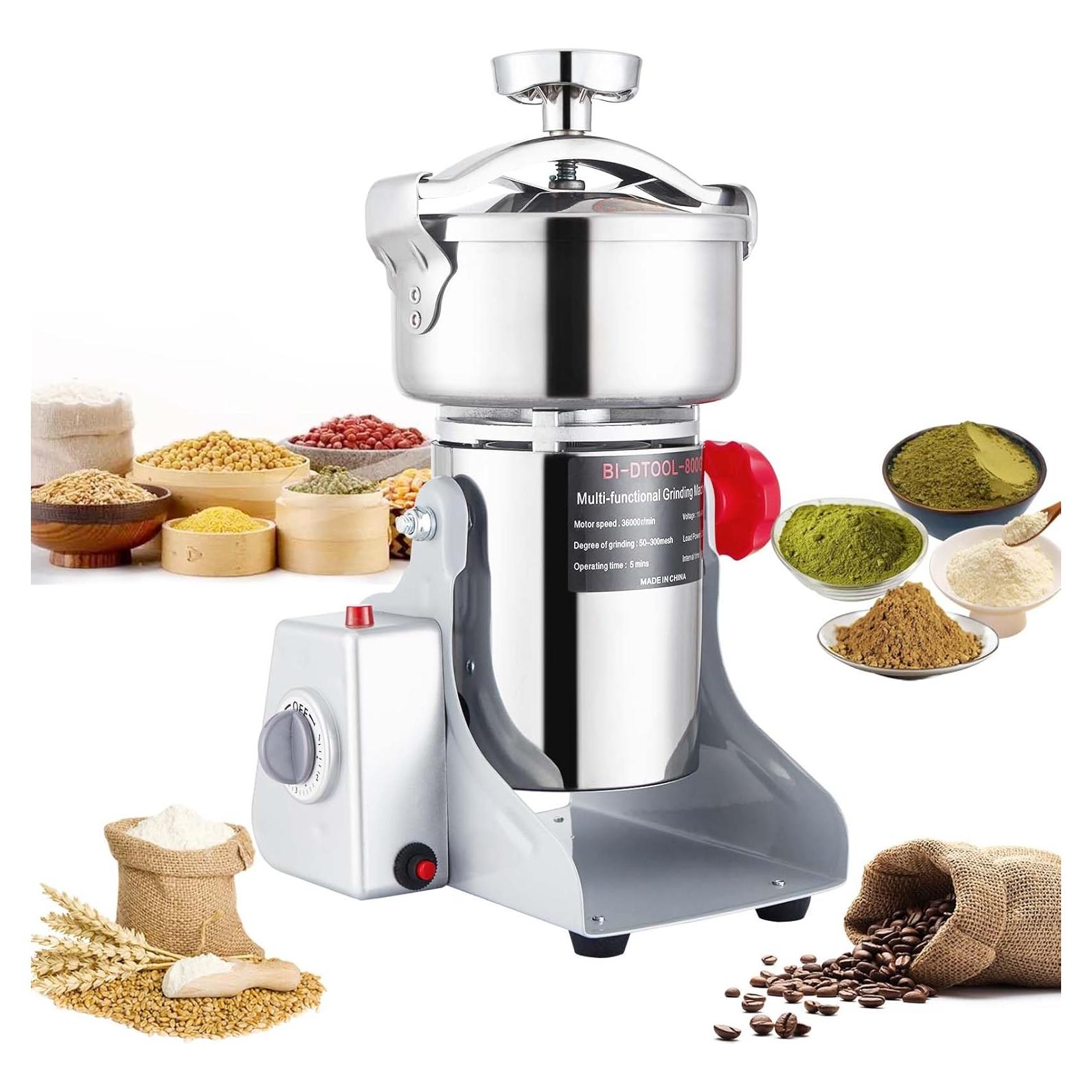 Molino de Grano Eléctrico BI-DTOOL 800g 2000W Acero Inoxidable