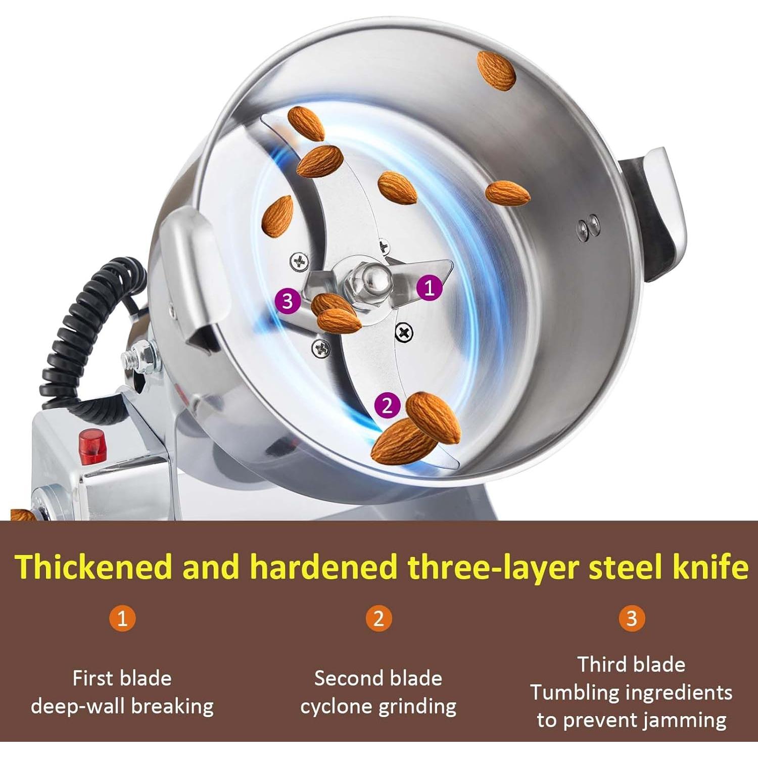 Molino de Grano Eléctrico BI-DTOOL 800g 2000W Acero Inoxidable
