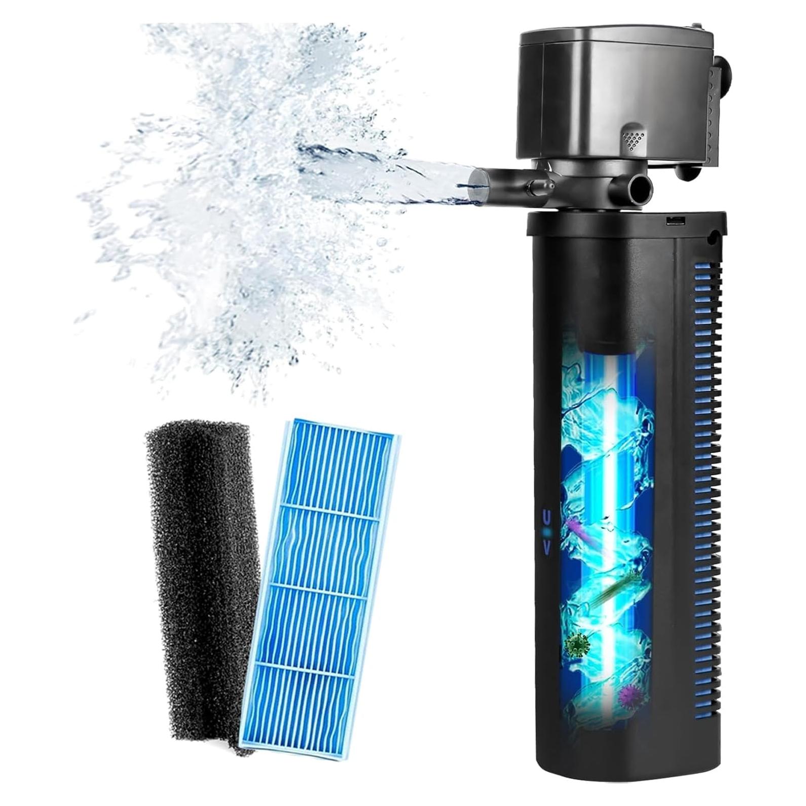 Filtro U-V Acuario TARARIUM 600GPH Doble Salida 100-300L