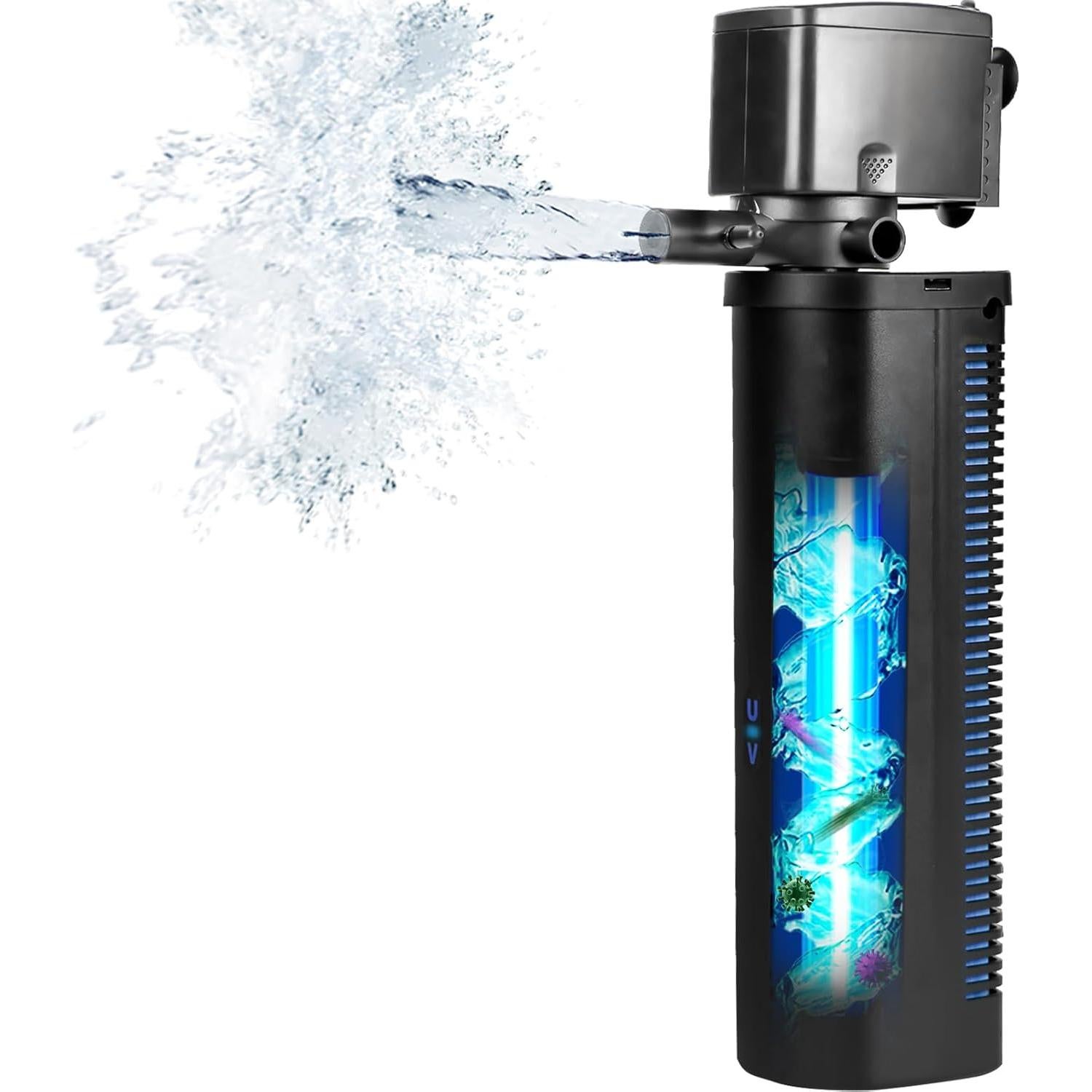 Filtro U-V Acuario TARARIUM 600GPH Doble Salida 100-300L