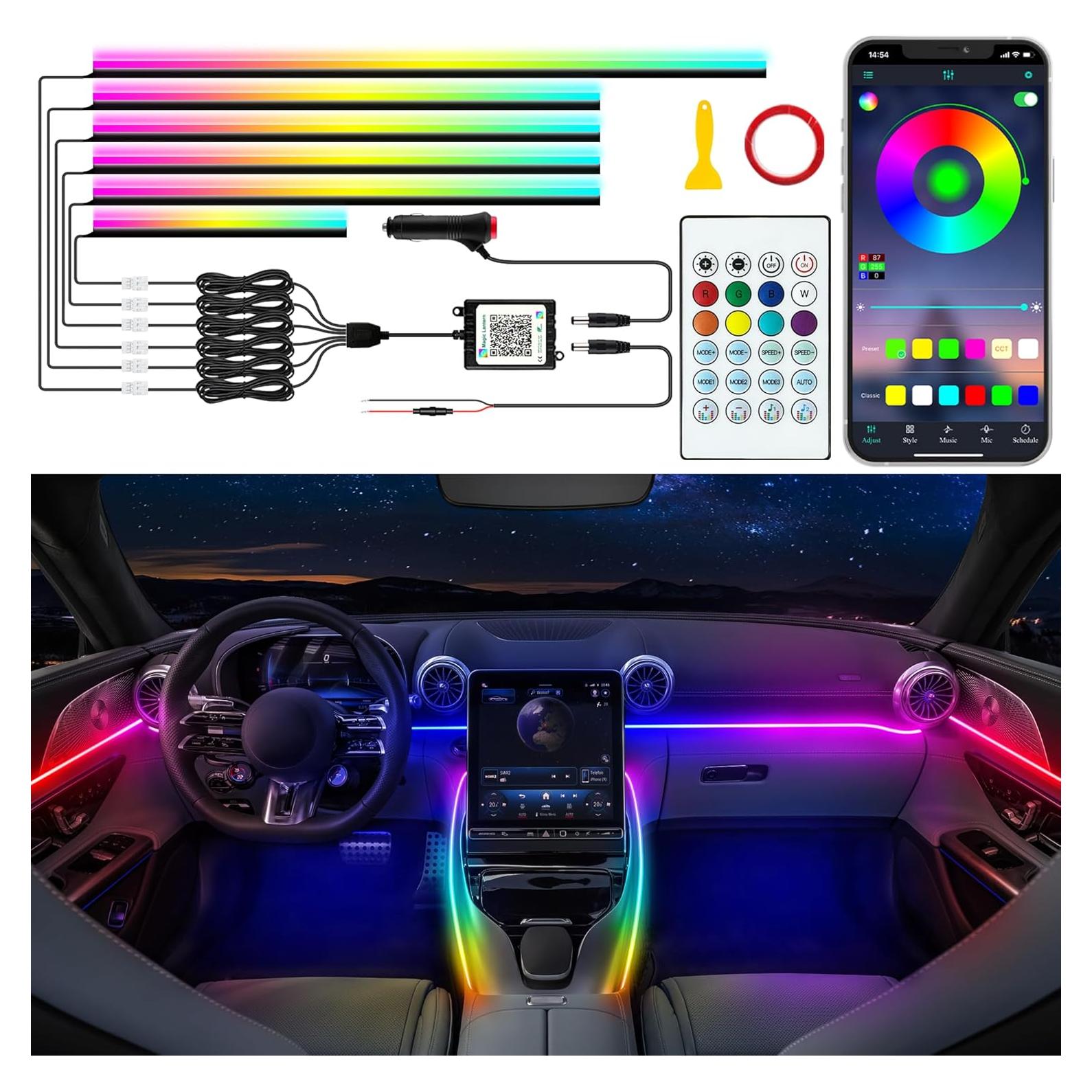Luces LED Acrílicas Jushope para Automóviles RGB 6 en 1