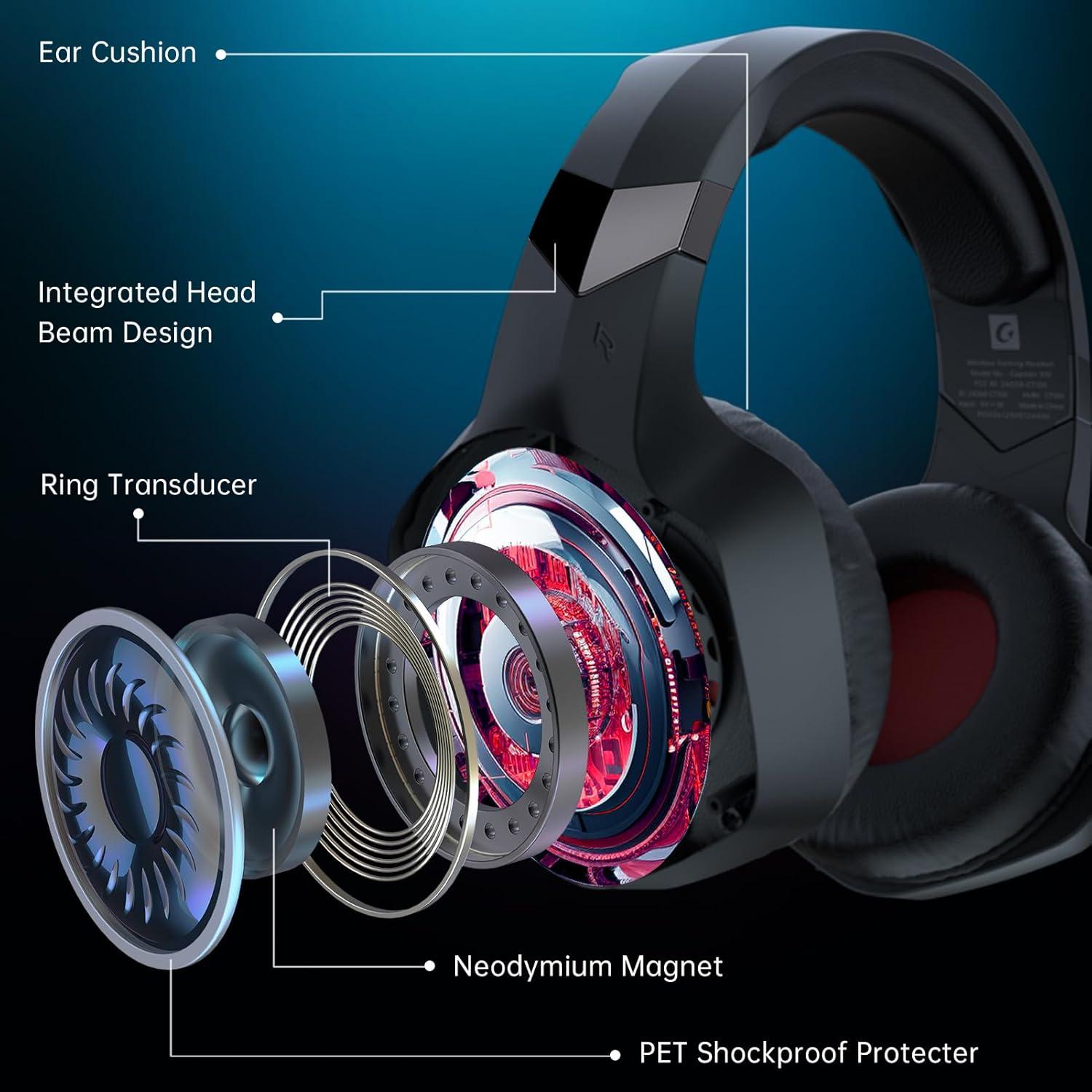 Auriculares Gaming Inalámbricos GMRPWNAGE Captain 100 Rojo