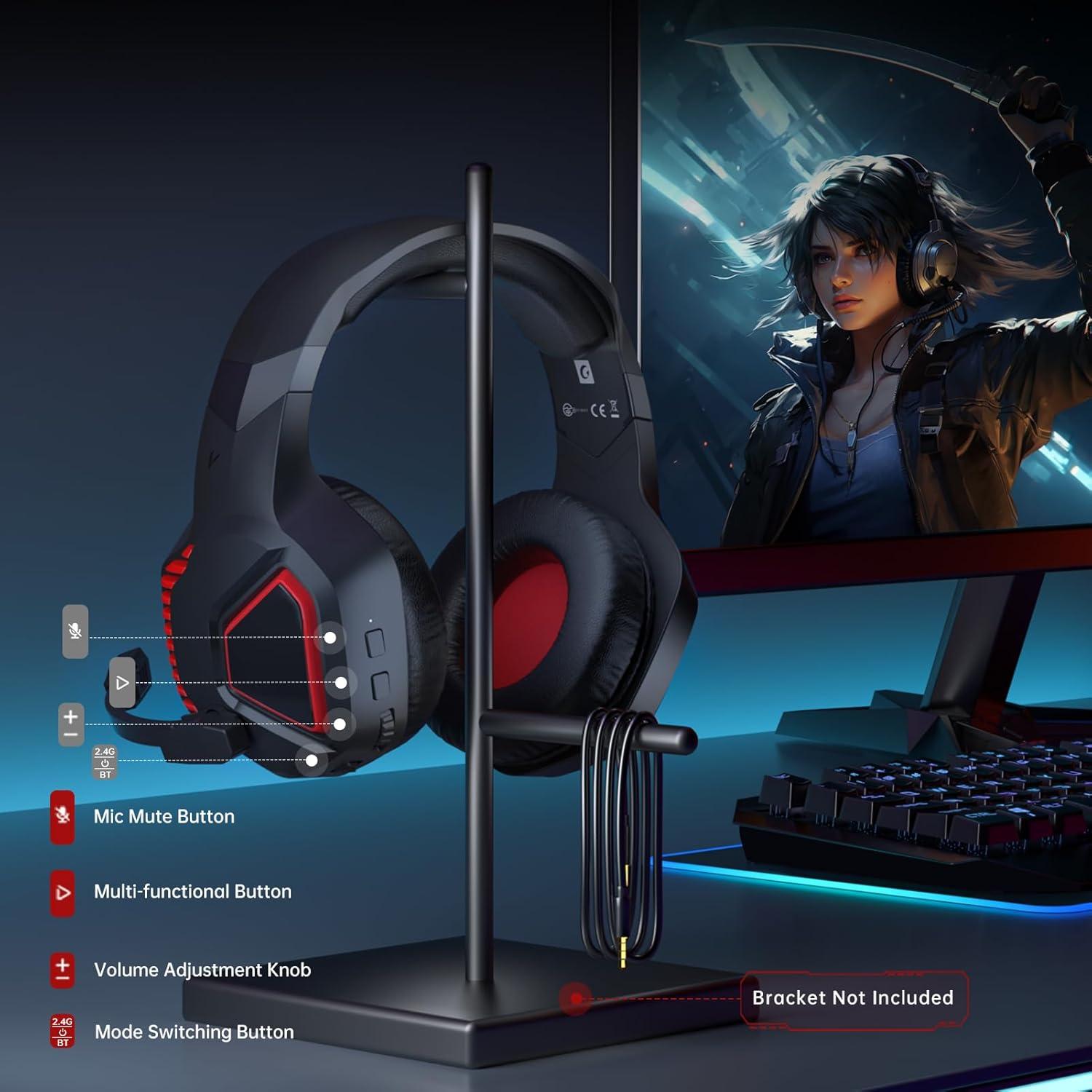 Auriculares Gaming Inalámbricos GMRPWNAGE Captain 100 Rojo