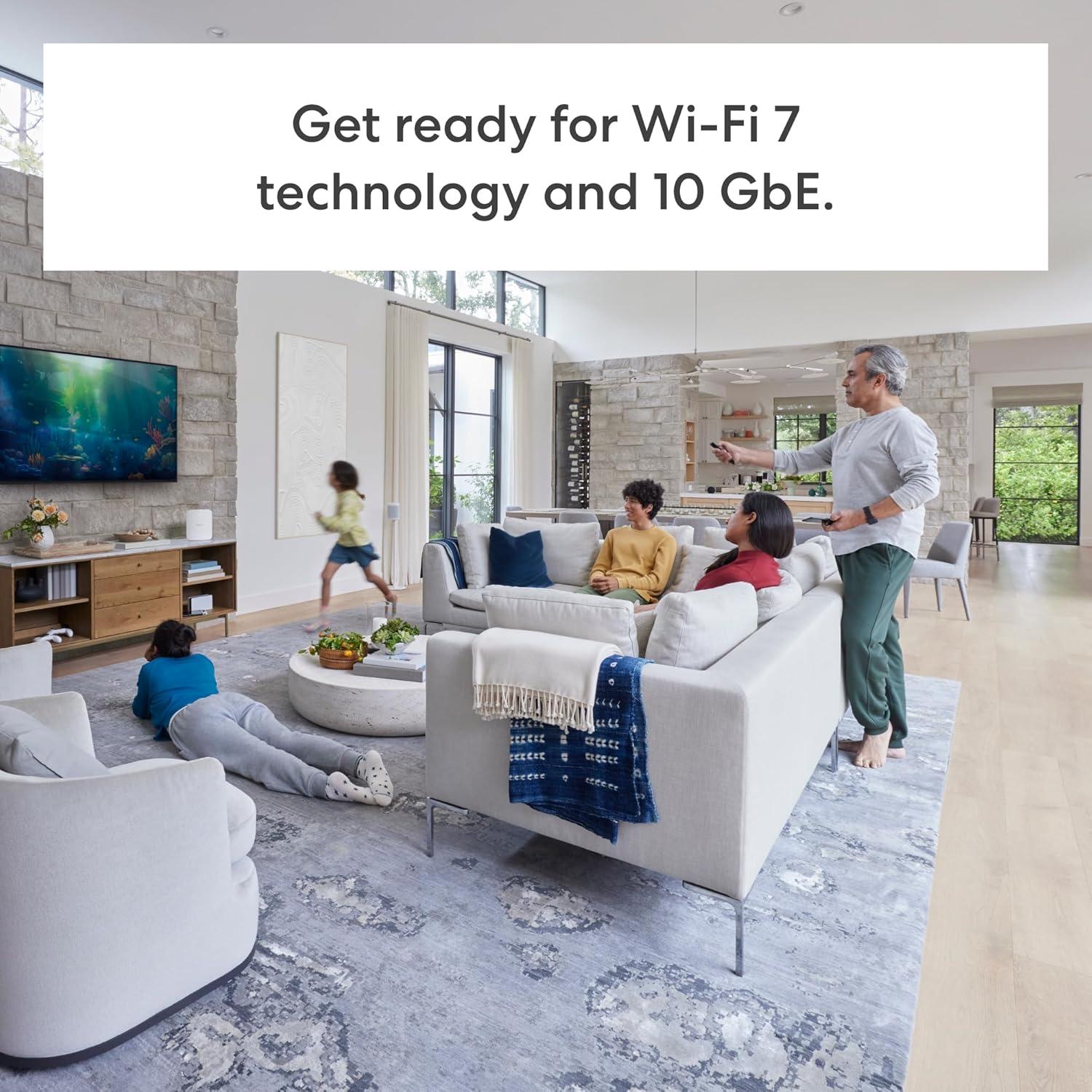 Amazon eero Max 7 mesh wifi router with 1 month free eero for Business (auto-renews annually) - Supports internet plans up to 10 Gbps, Coverage up to 2,500 sq. ft., Connect 250+ devices, 1-pack