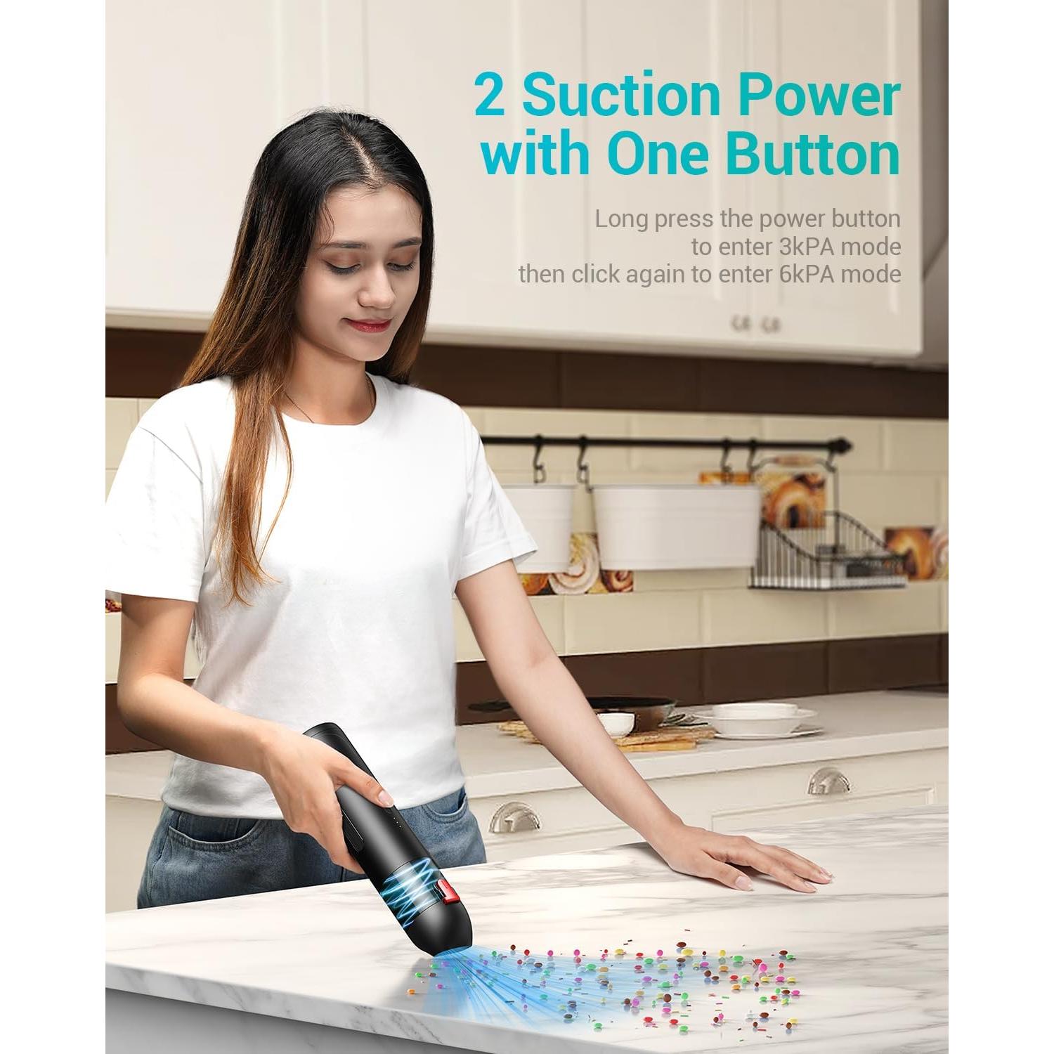 Aspiradora de Coche Inalámbrica CAFELE FJ-01 6000Pa 65W