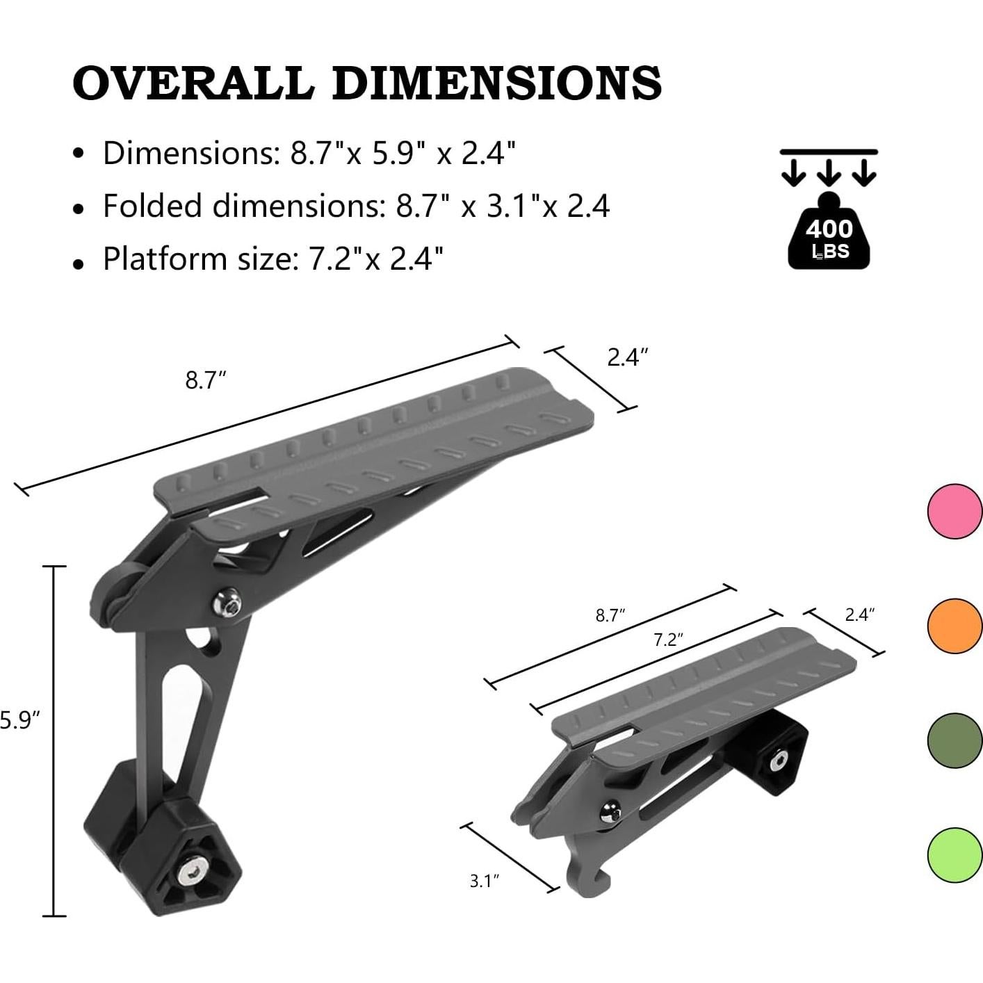 Escalón Plegable COWVIE para Puerta de Auto Negro - Acceso Techo SUV