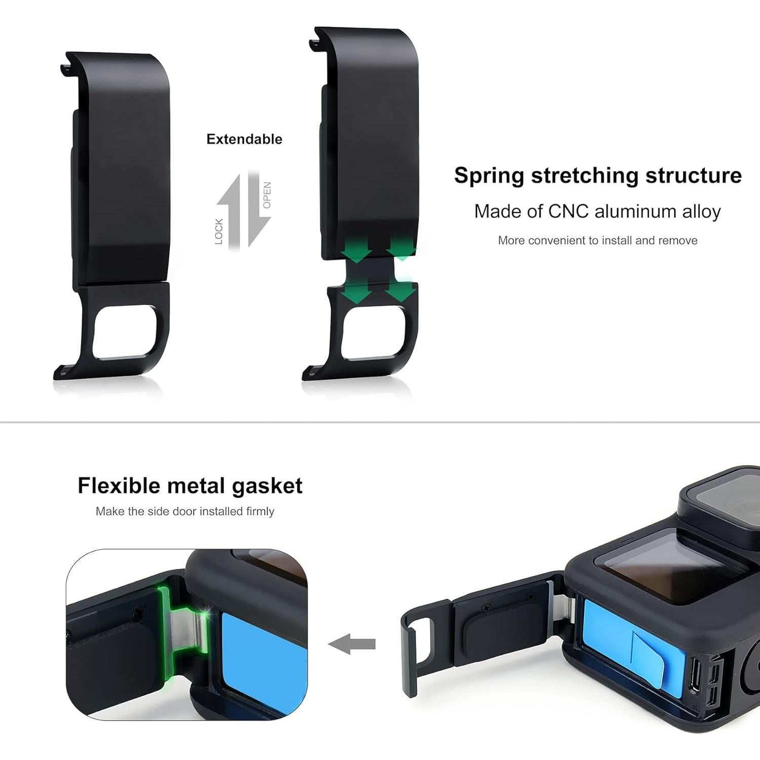 Funda Esqueleto SOONSUN para GoPro HERO 9-13 Negra con Puerta Lateral