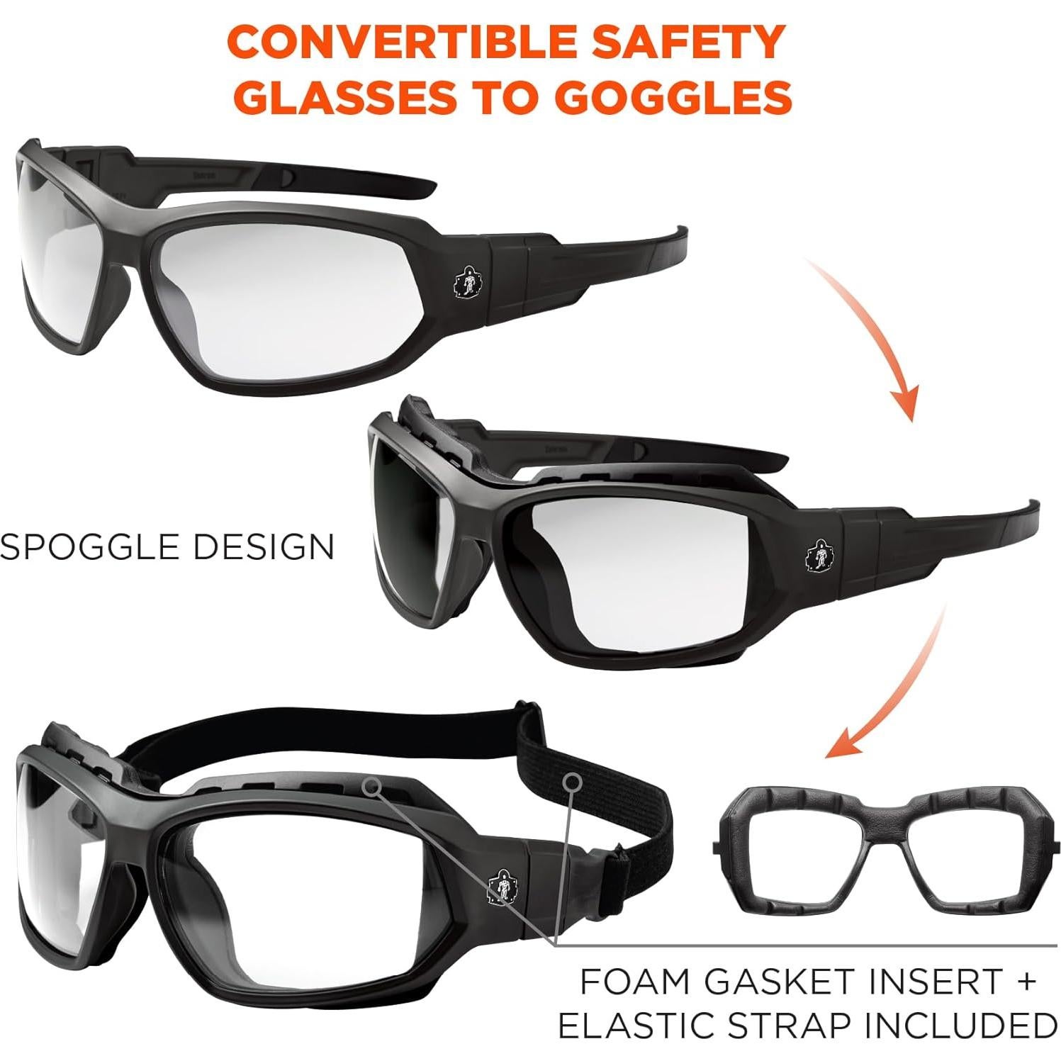 Gafas de Seguridad Ergodyne Skullerz LOKI Anti-Niebla Marco Negro