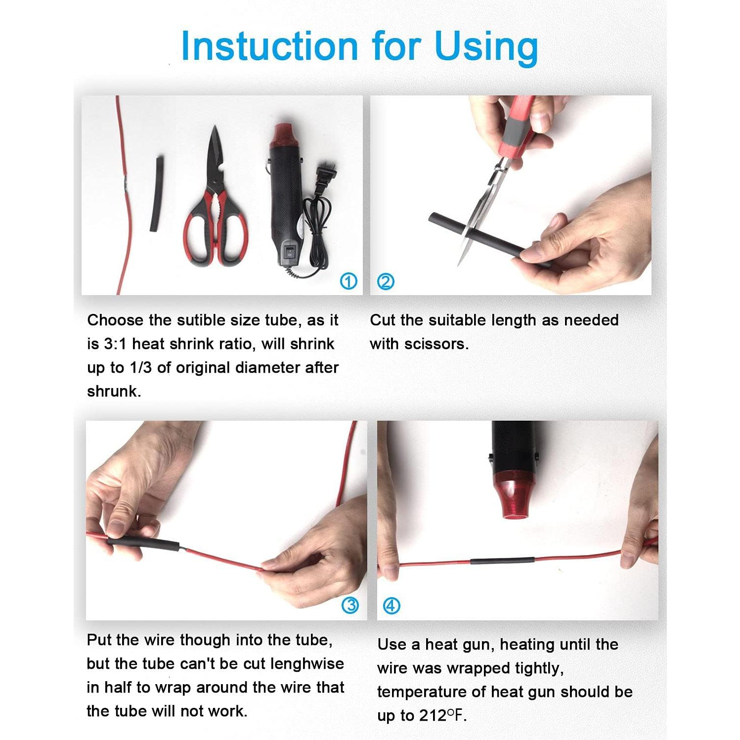 Kit de Tubos Termocontraíbles MILAPEAK 300pcs 3:1 Negro