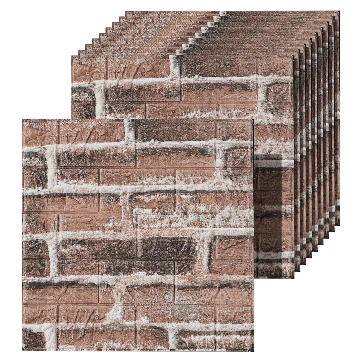 Paneles de Pared 3D Umedol Autoadhesivos 40 Pcs Ladrillo Rojo