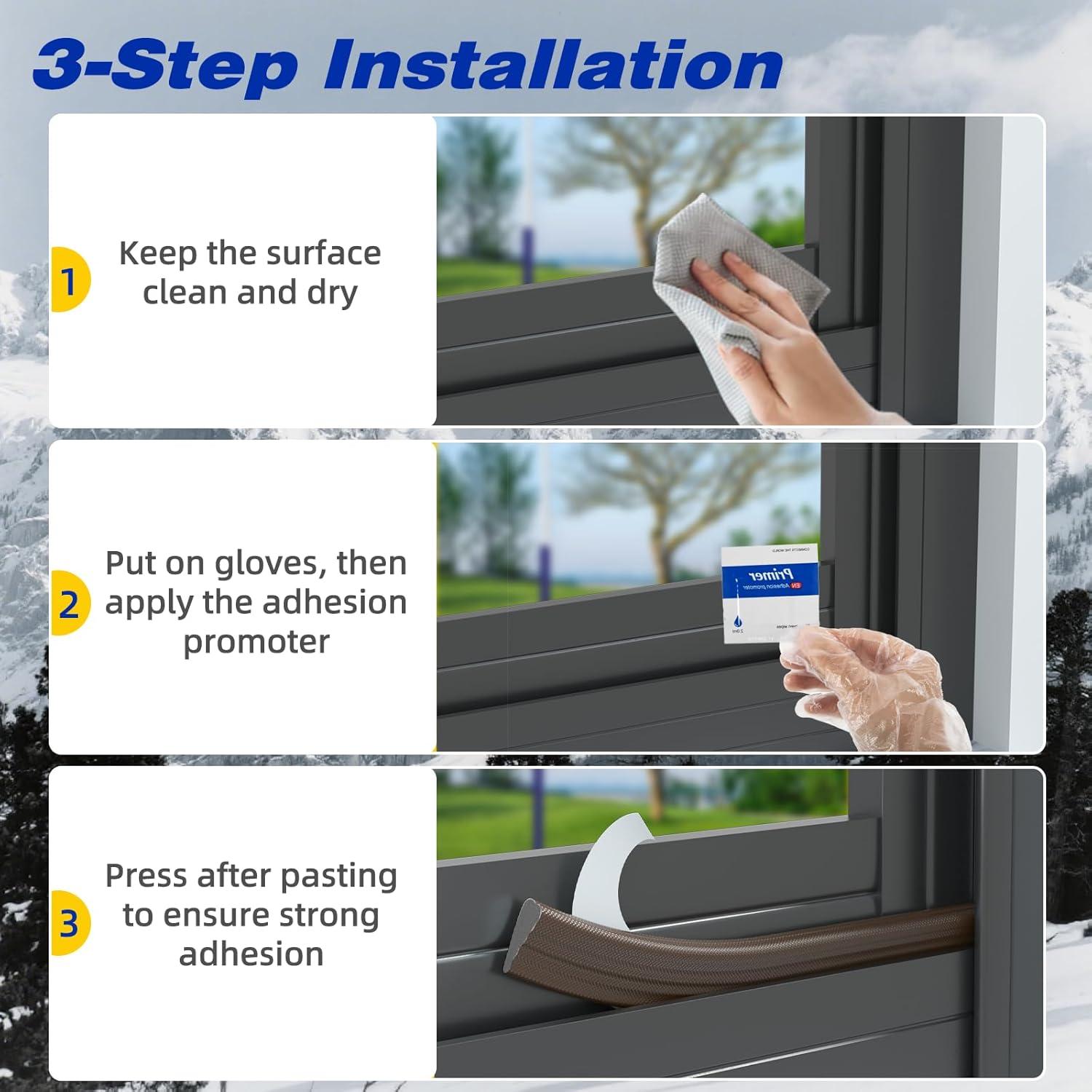 Tira de Sellado para Puertas y Ventanas ESUFEIR 2pcs 196cm