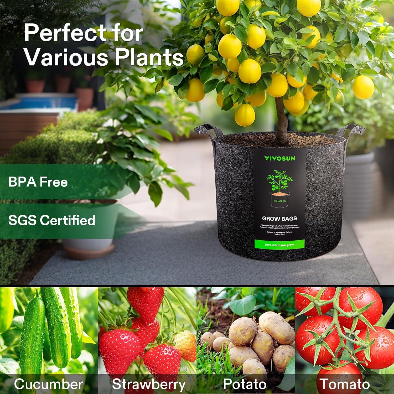 Bolsa de Cultivo VIVOSUN 170 Litros Tela Resistente