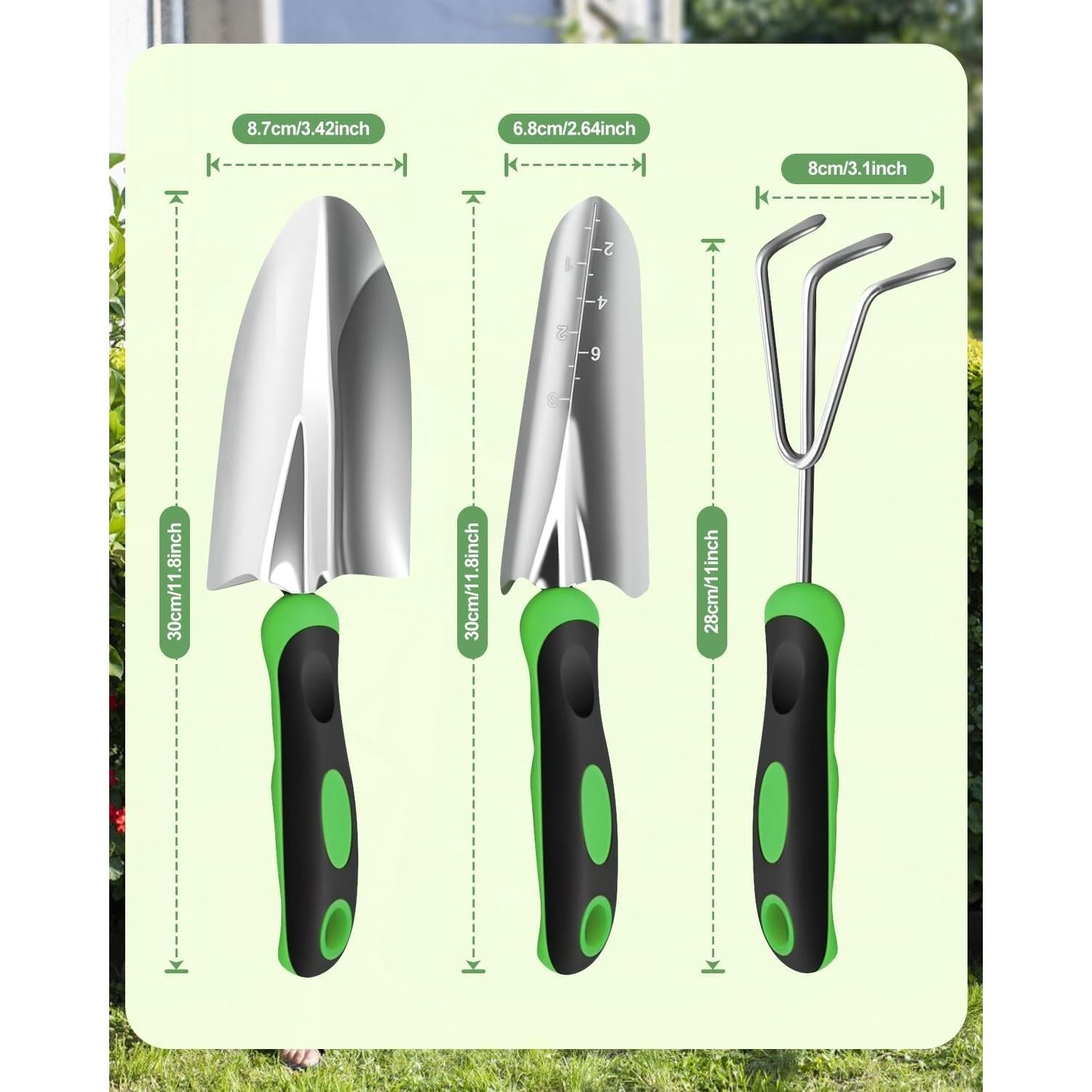 Juego de Herramientas de Jardín Monkrict 3 Piezas Ergonómico