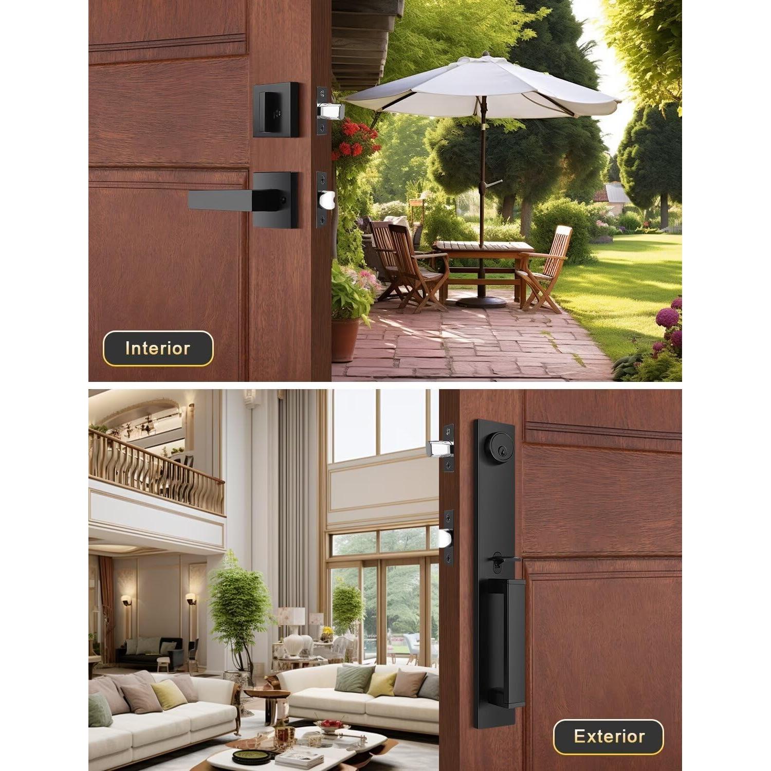 Juego de Cerradura de Puerta Principal Tinewa DLCMB9902BK con 3 Llaves