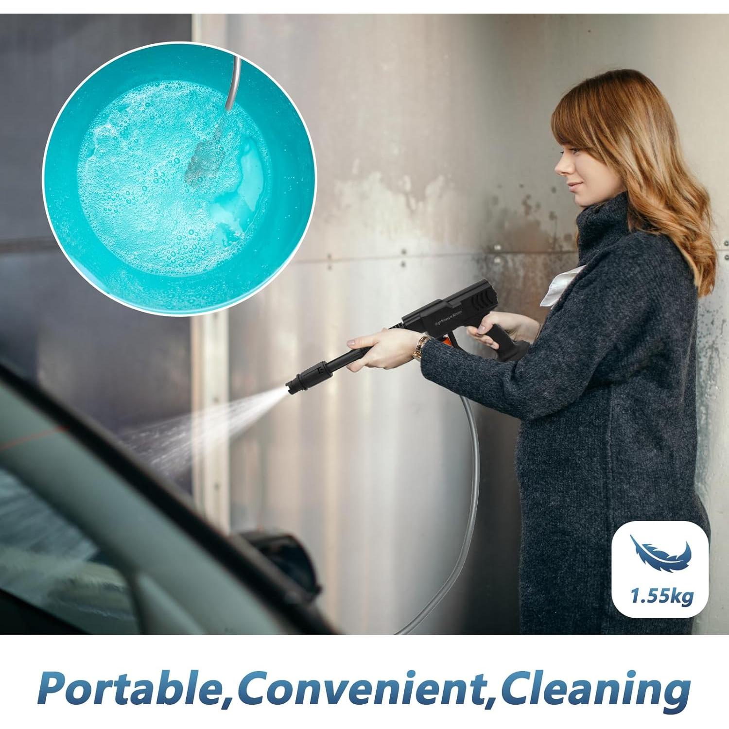 Limpiadora a Presión Inalámbrica DERASL 21V 652 PSI 5m