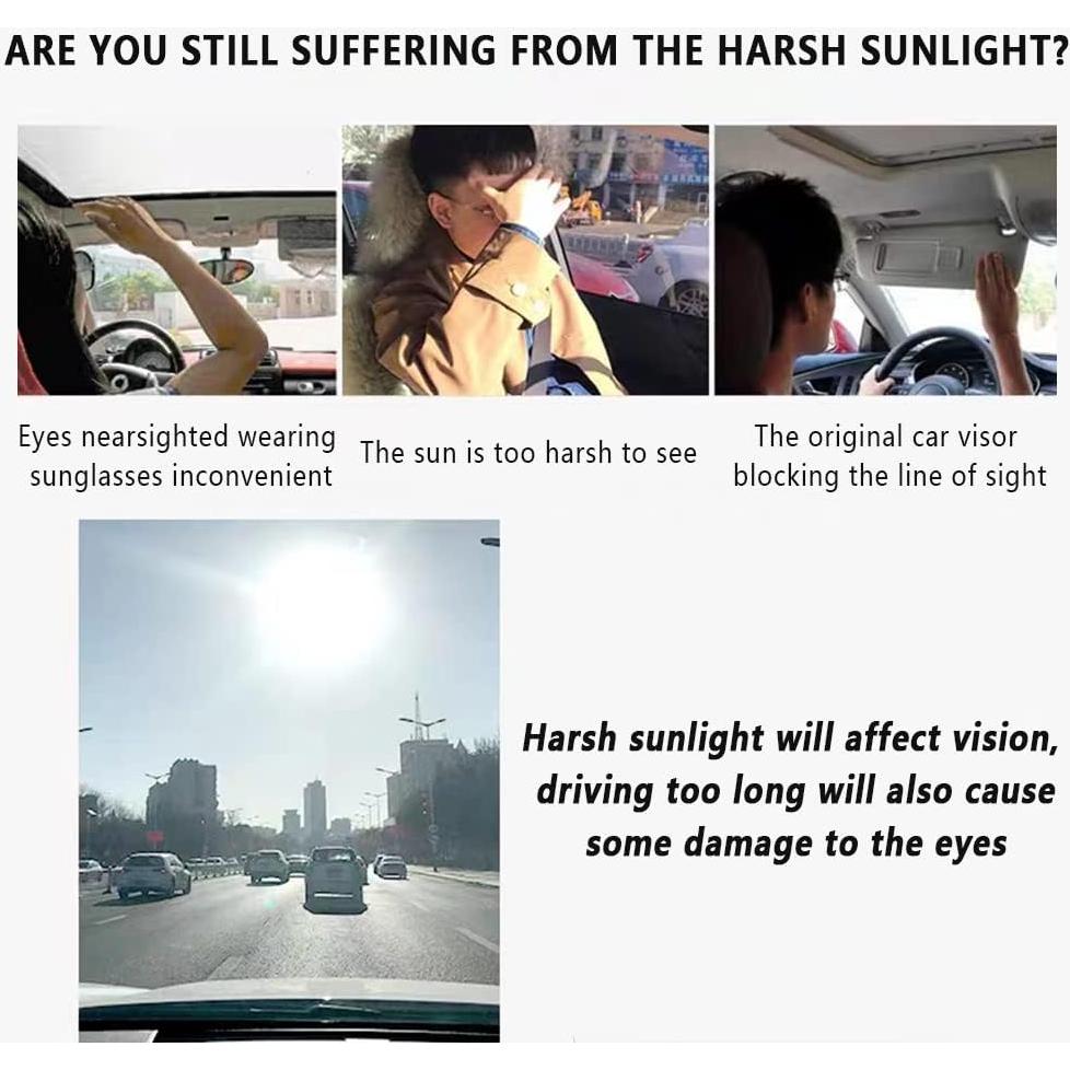 Extensor de Visera Solar Aokdom para Coche 32x15cm Antirreflejo