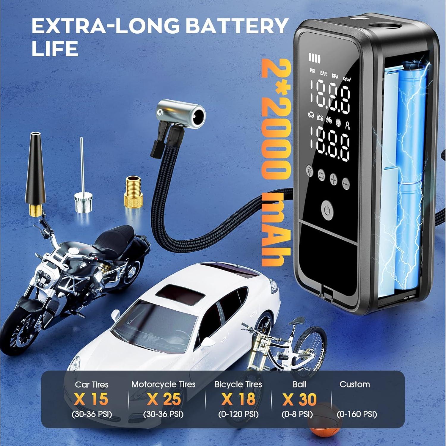 Compresor de Aire Portátil KZKB HY04 160 PSI con Manómetro