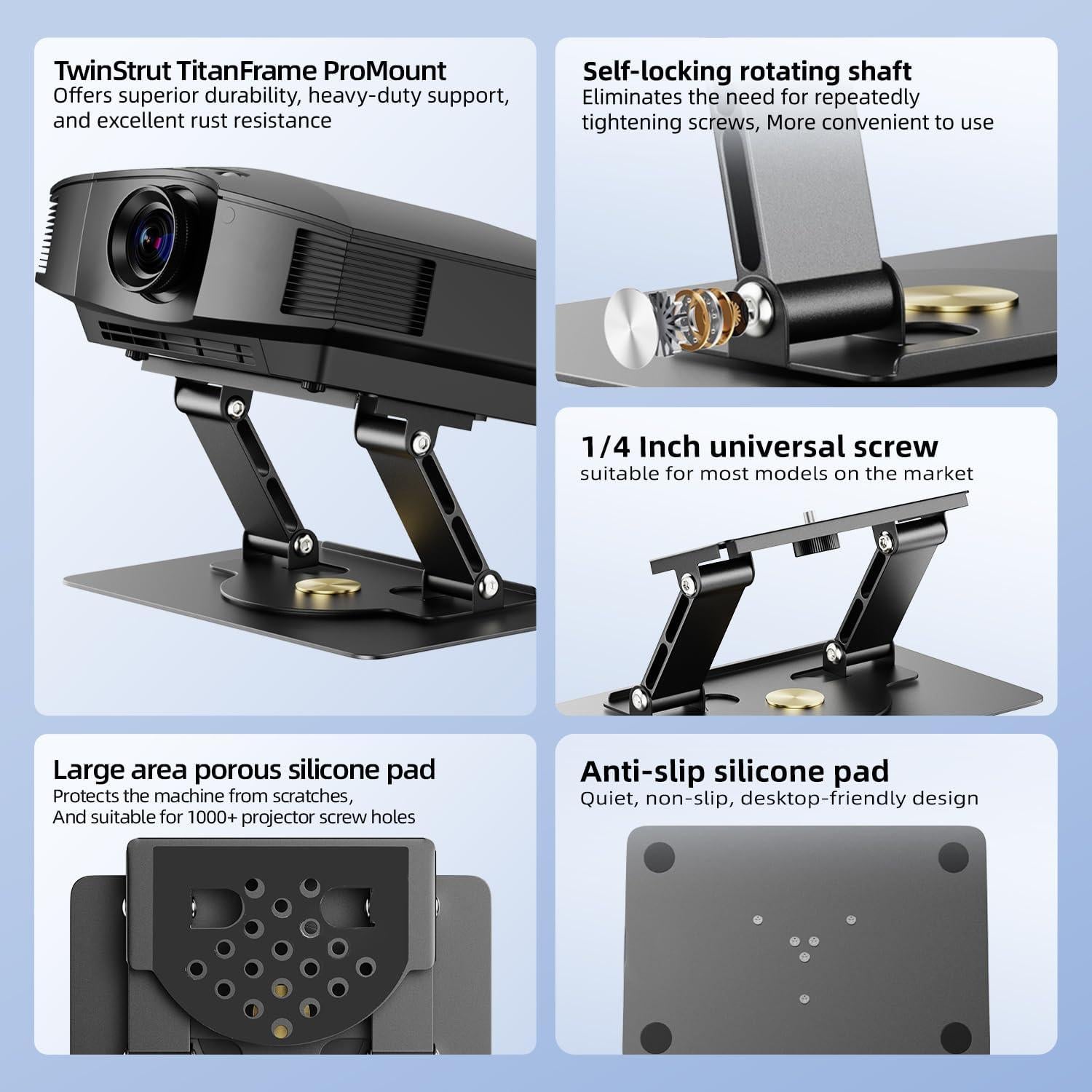 Soporte de Proyector UYI Plegable 360° Ajustable 13.6 kg